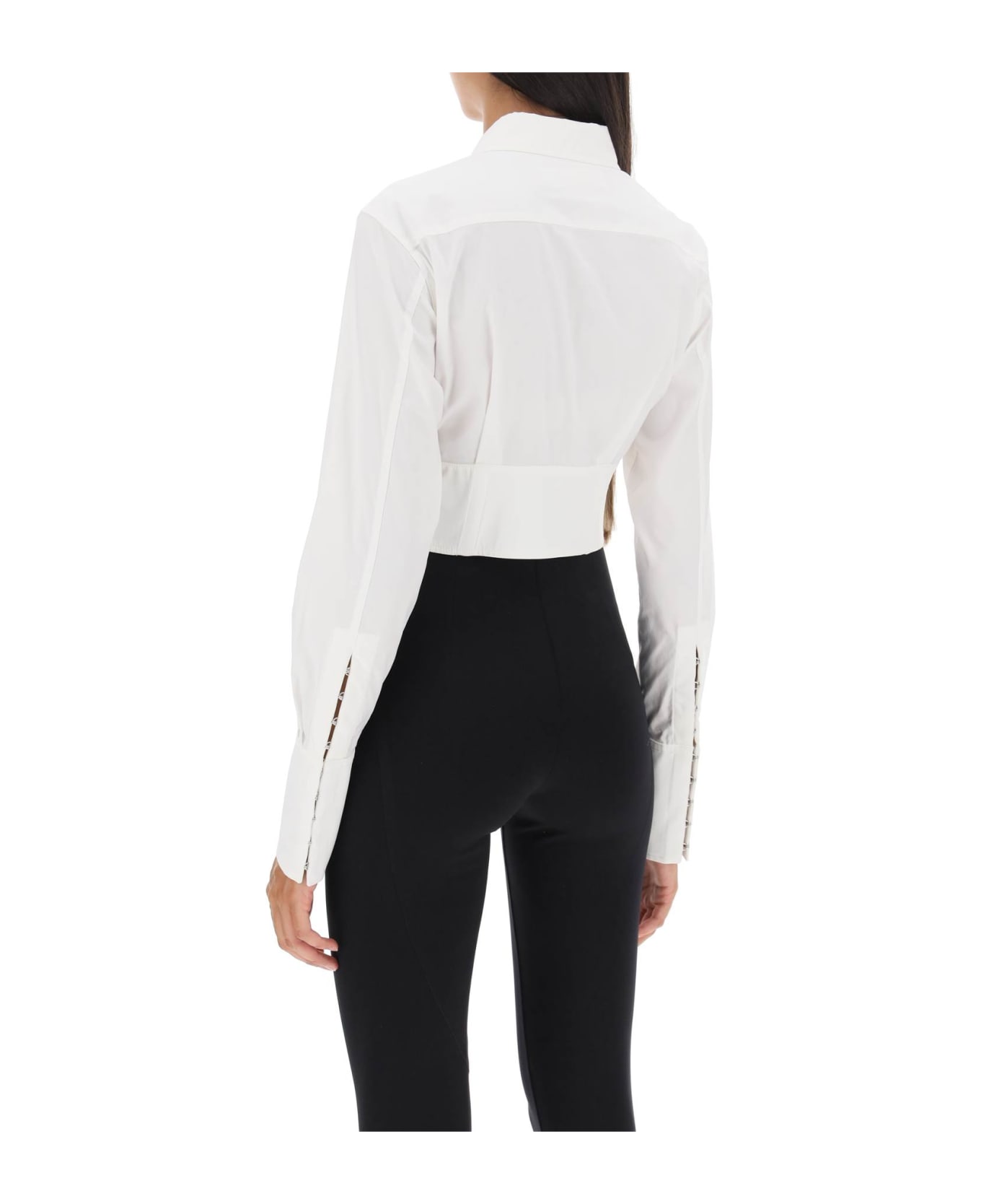 Dion Lee Cropped Shirt With Underbust Corset - IVORY (White)