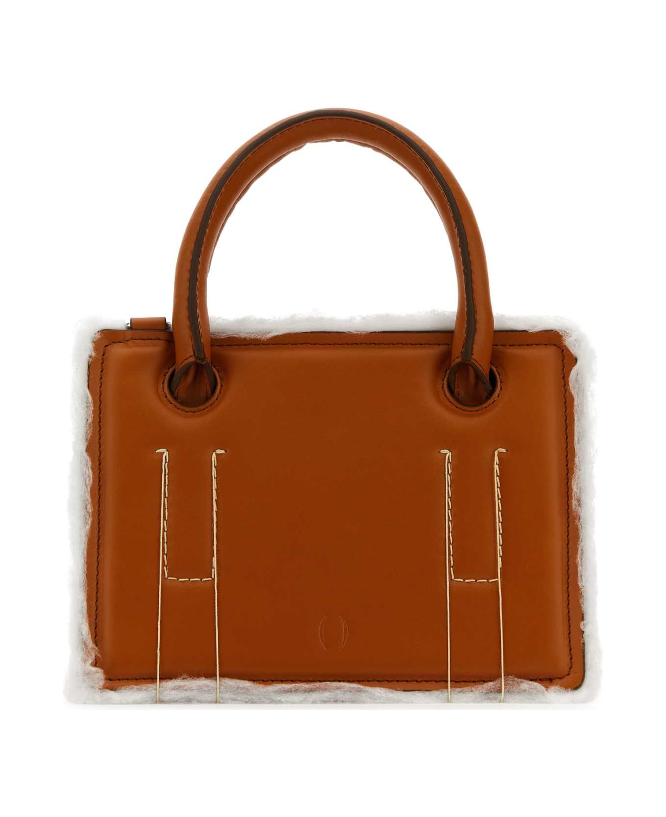 Dentro Caramel Leather Mini Otto Handbag - BROWN