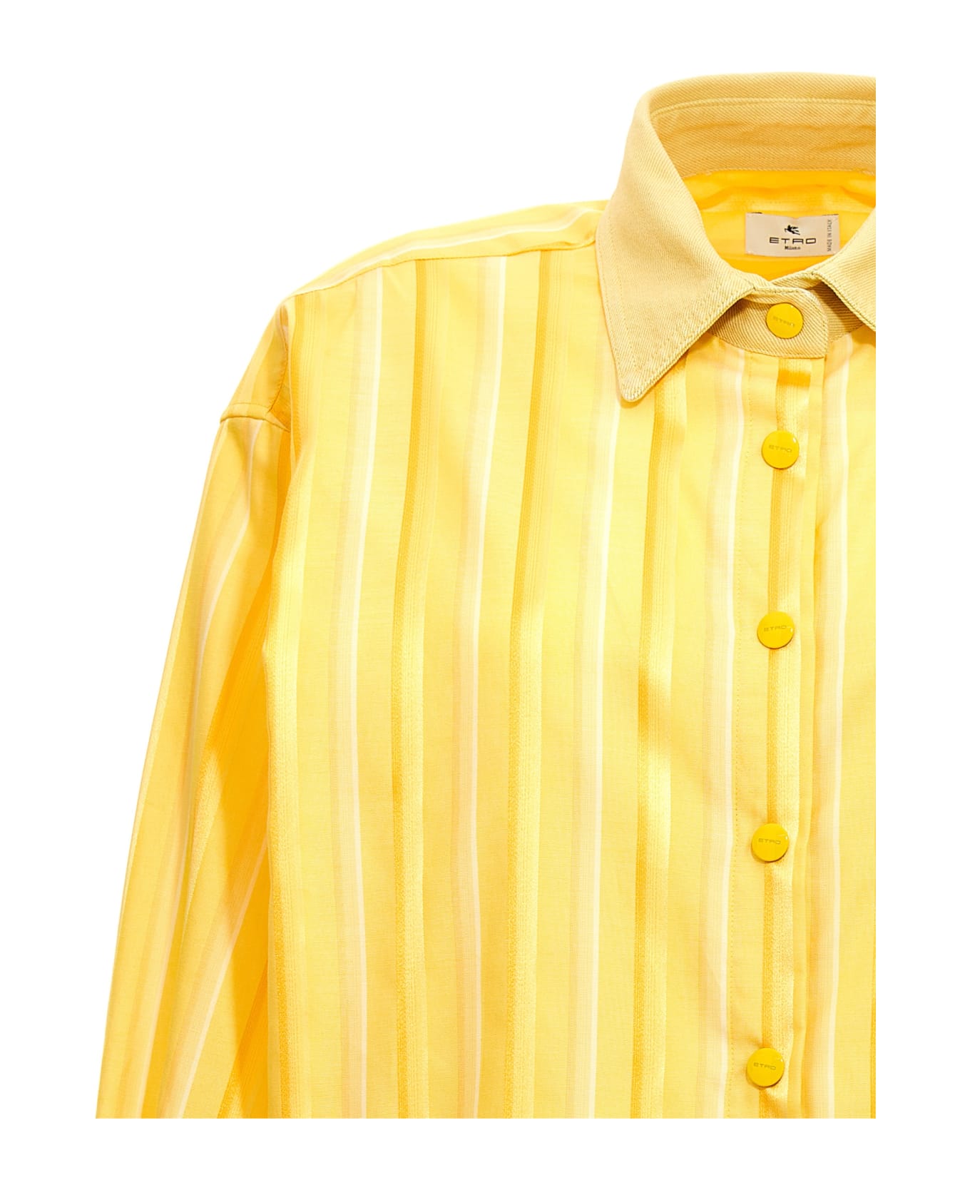 Etro 'pegaso' Shirt Dress - Yellow