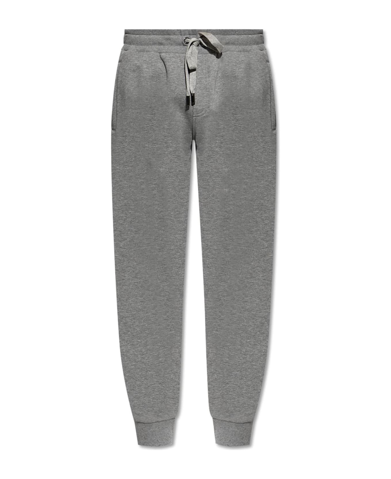 Dolce & Gabbana Sweatpants With Logo Applique - Grigio melange