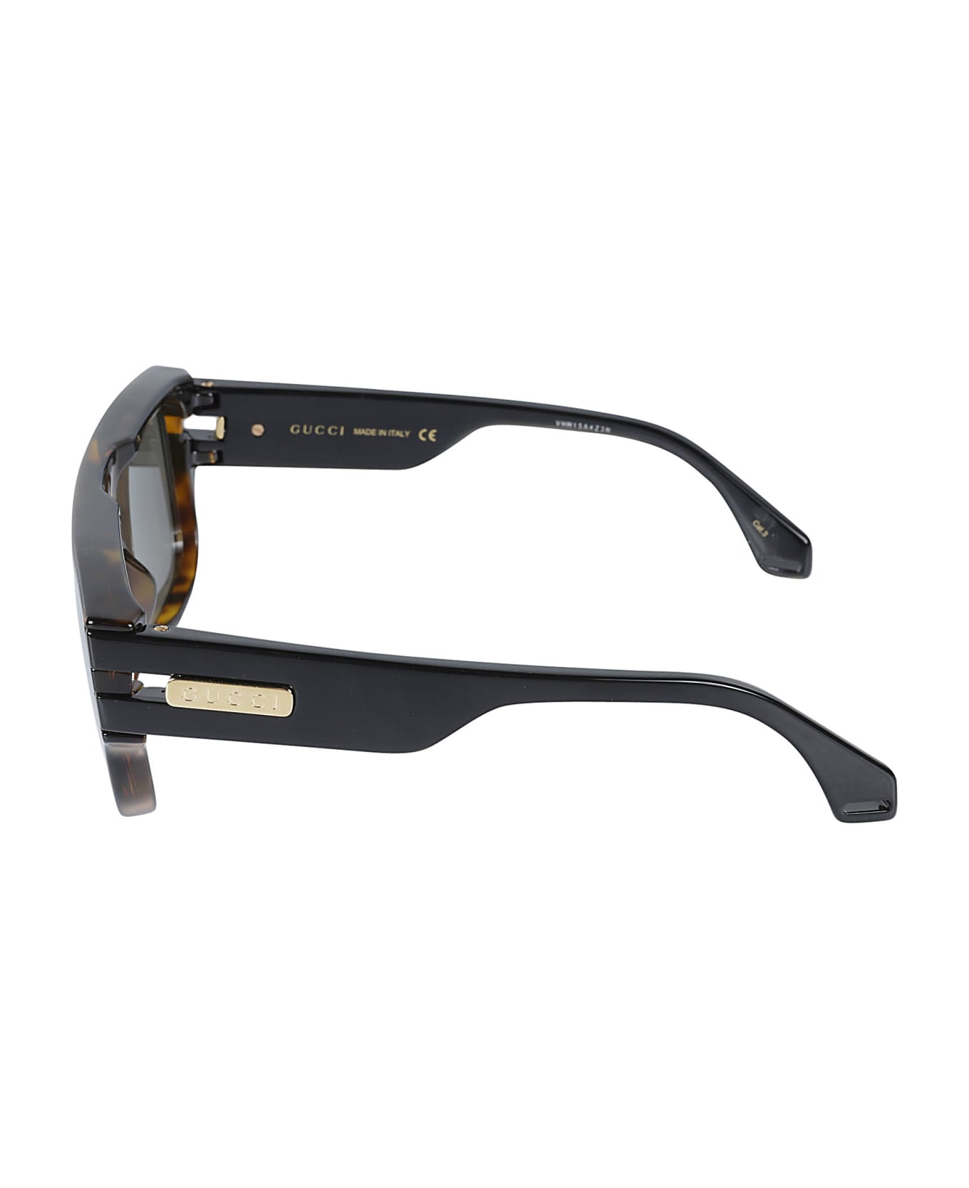Gucci Eyewear Rectangle Retro Sunglasses - 004 havana black silver