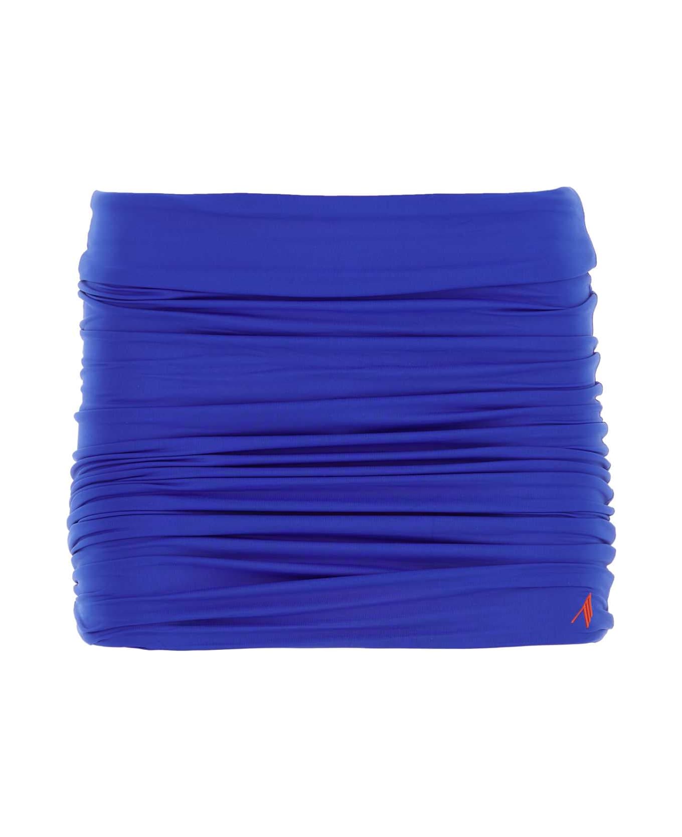 The Attico Electric Blue Stretch Nylon Mini Skirt - 015