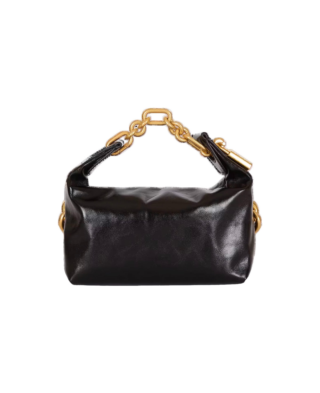 Balmain 
sync
 Black Mini Handbag With Chain-link And Logo Plaque In Leather Woman - Black