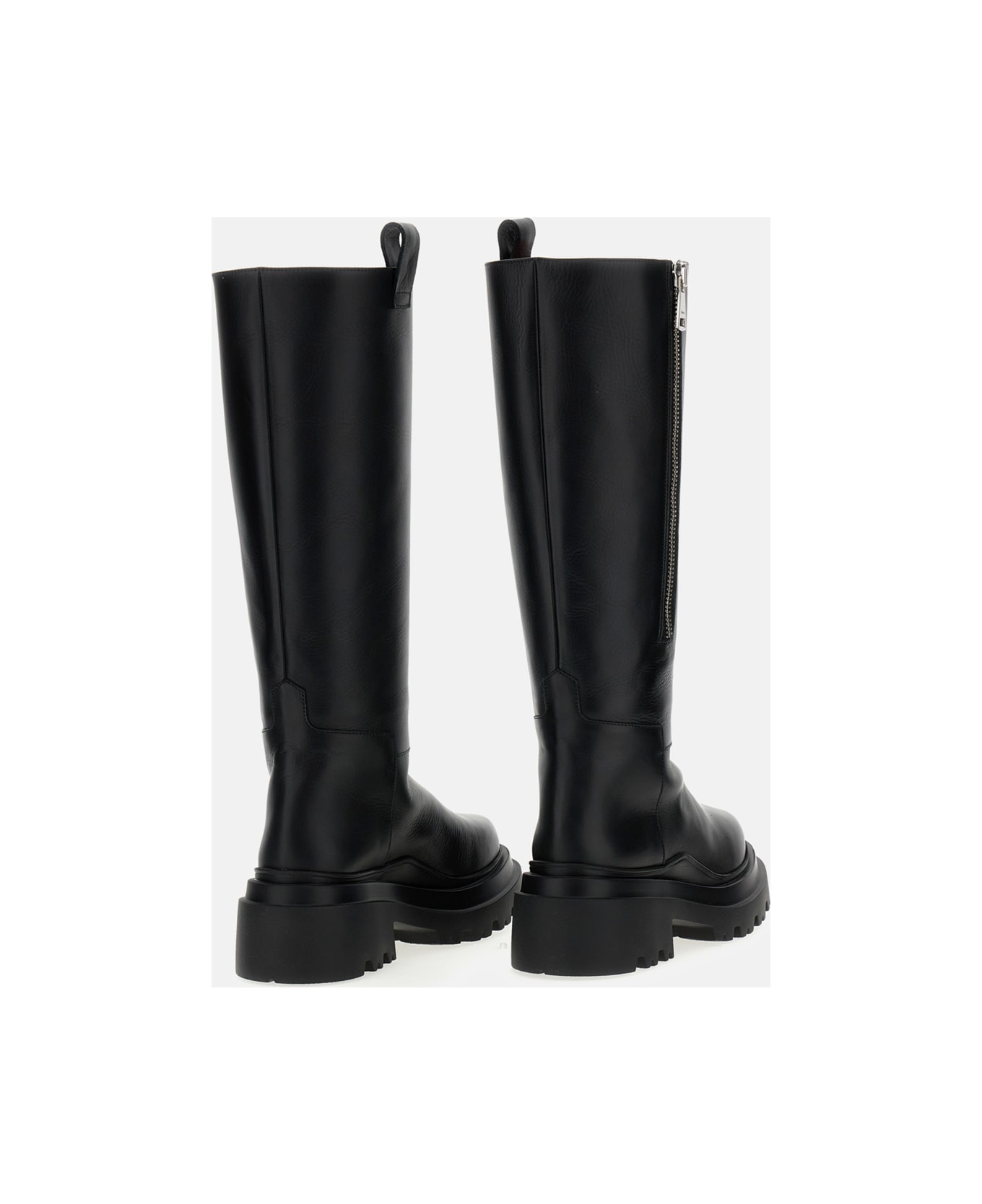 Plan C Knee-high Zip Boots - Black