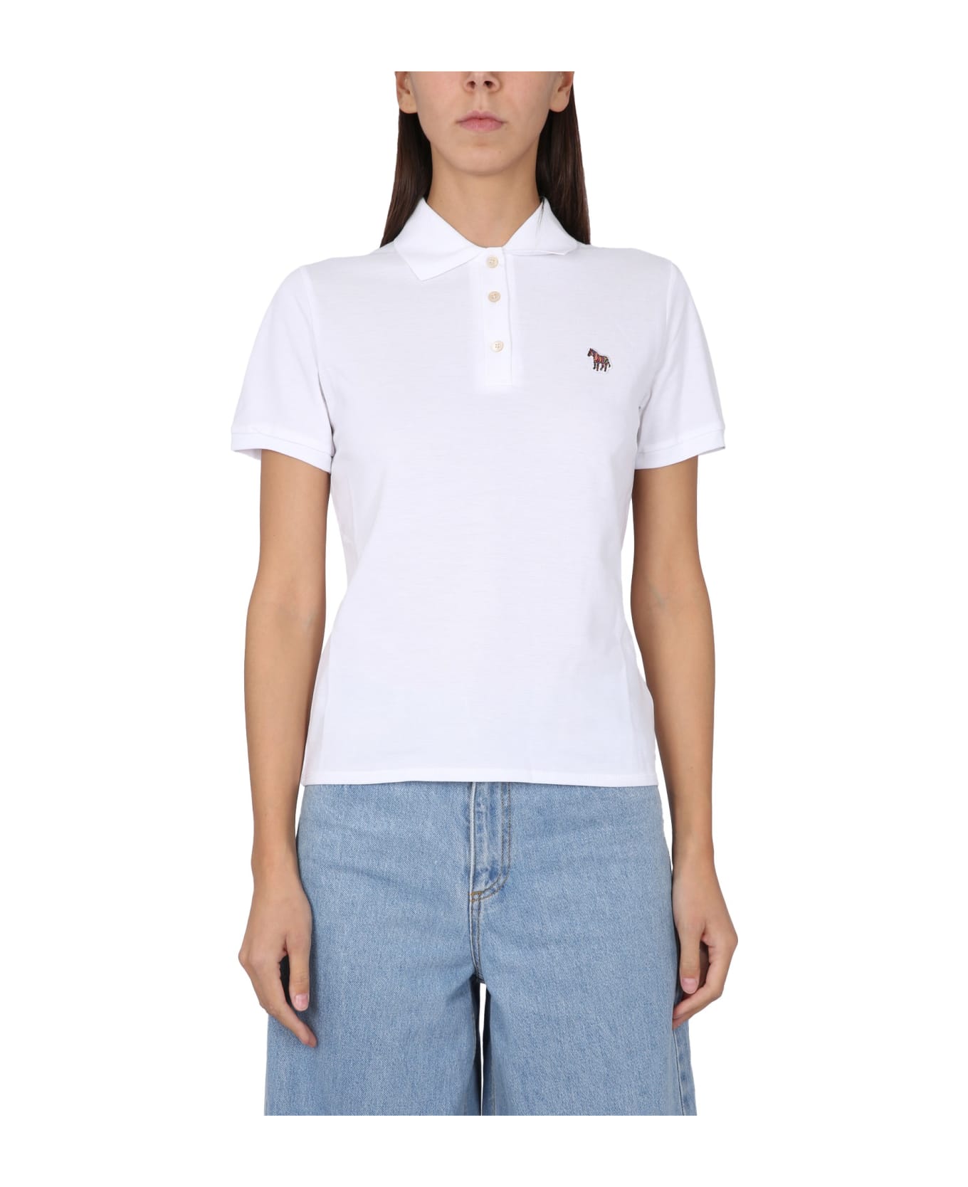 PS by Paul Smith Polo Shirt With Zebra Patch - WHITE