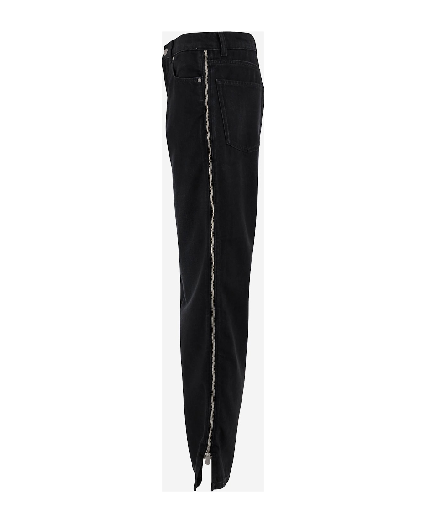Pinko Cotton Jeans With Side Zippers Pinko - Black