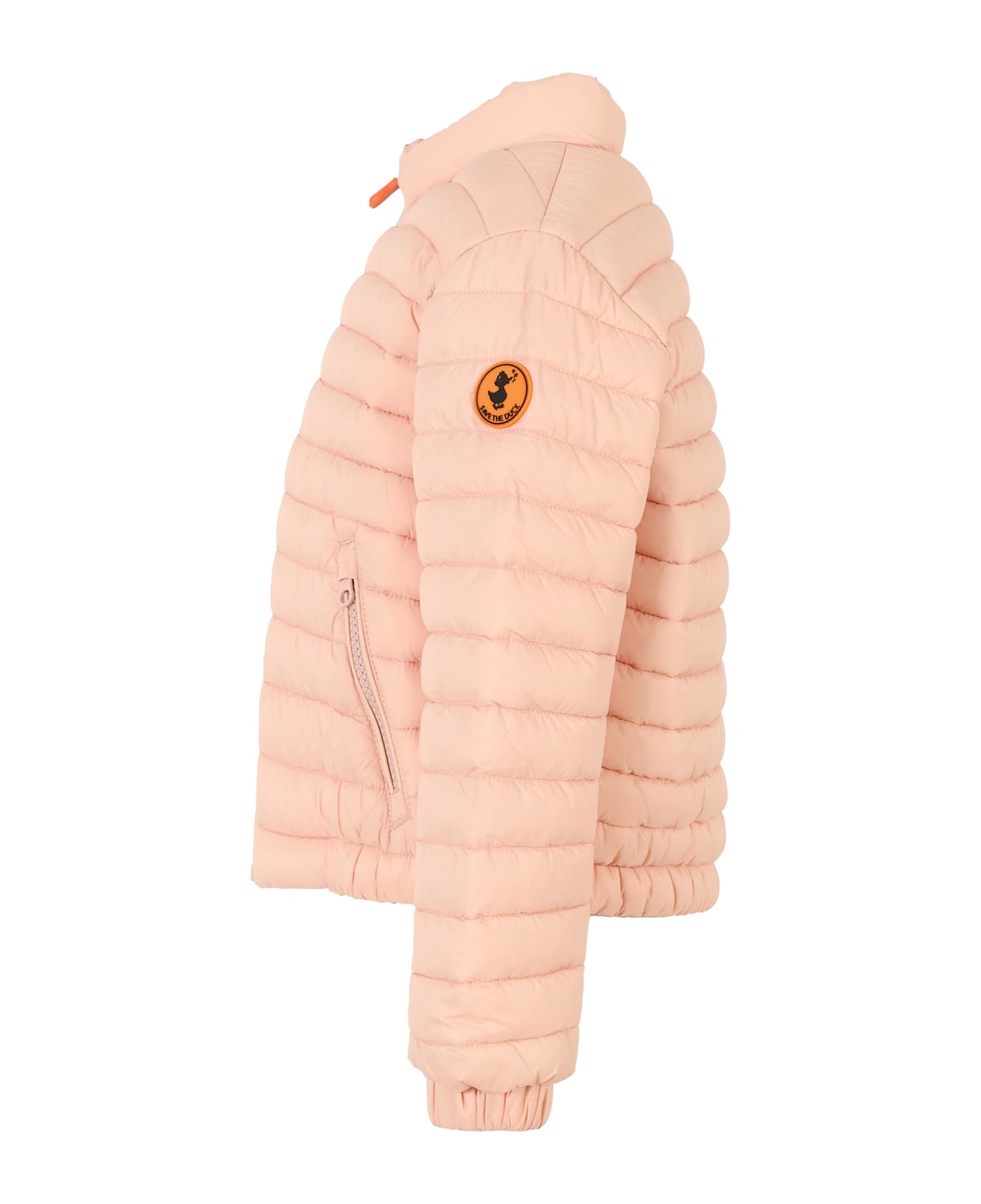 Save the Duck Pink Giga Down Jacket For Girl With Logo - Pink