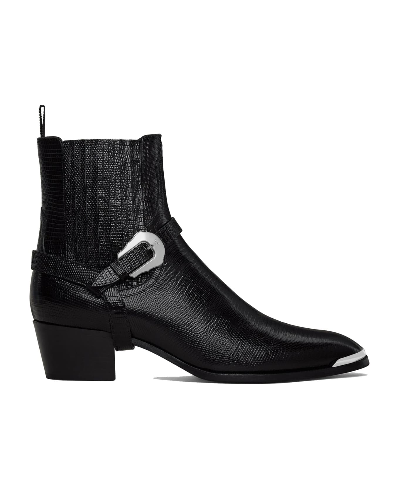 Celine Western Chelsea Isaac Harness Boots - Black