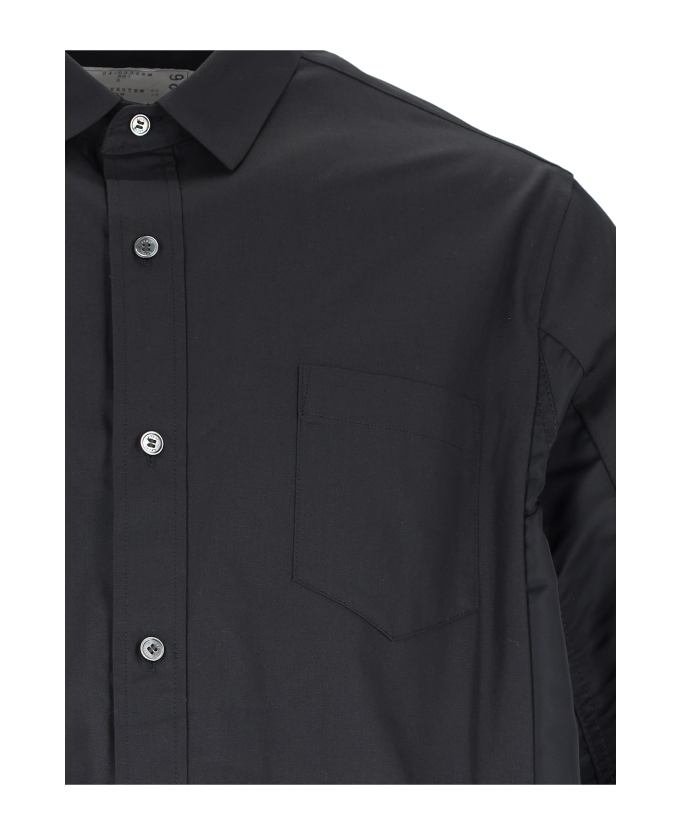 Sacai Nylon Detail Shirt - Black