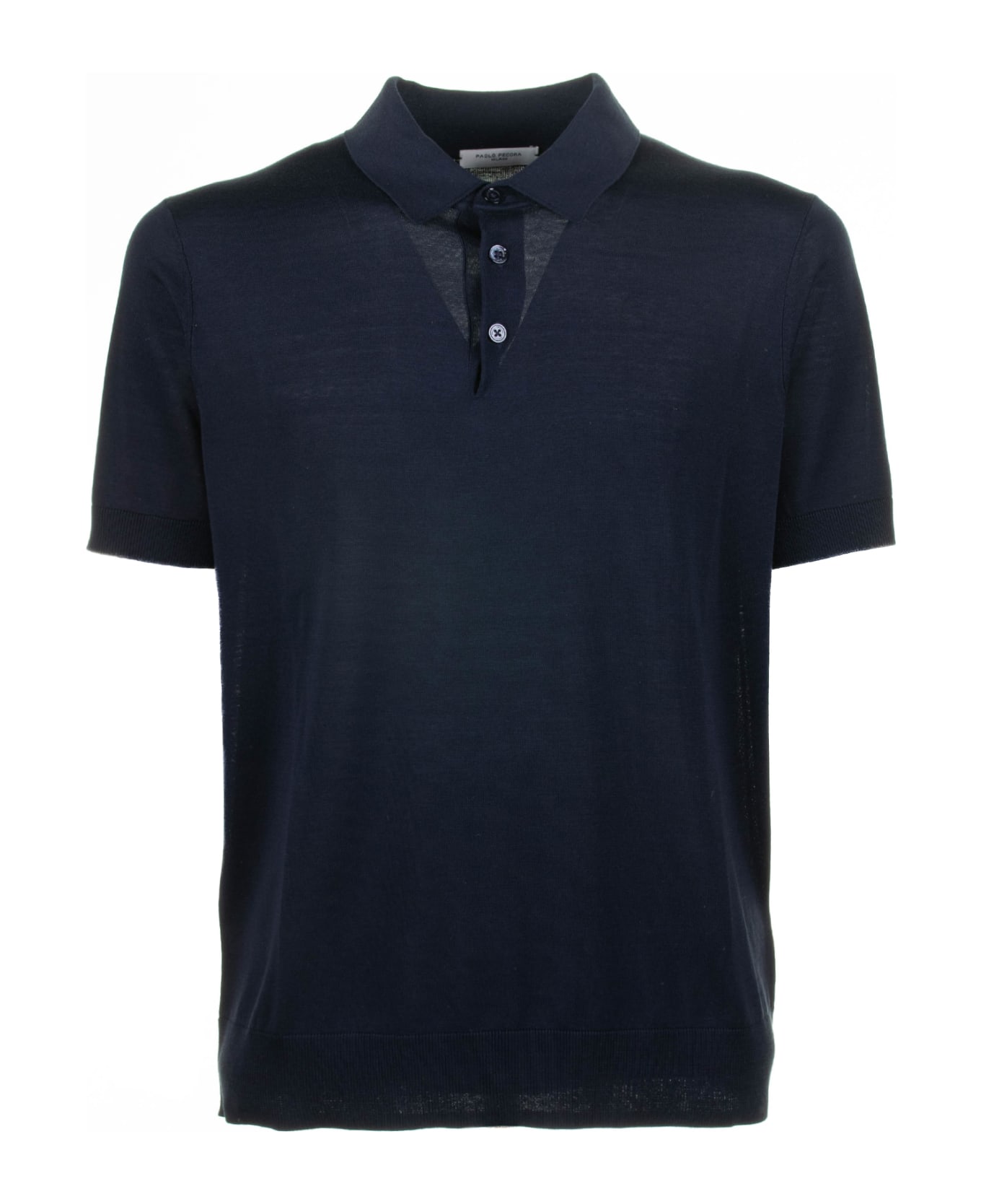 Paolo Pecora Blue Polo Shirt With Short Sleeves - Blu