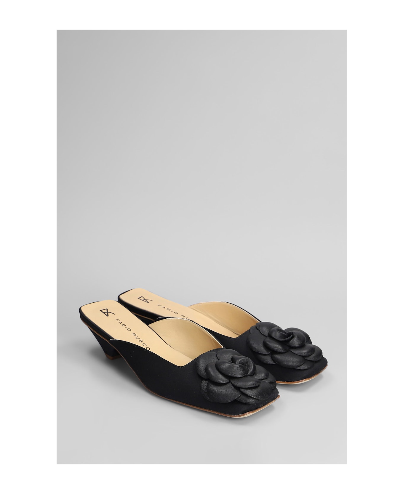 Fabio Rusconi Slipper-mule In Black Satin - black