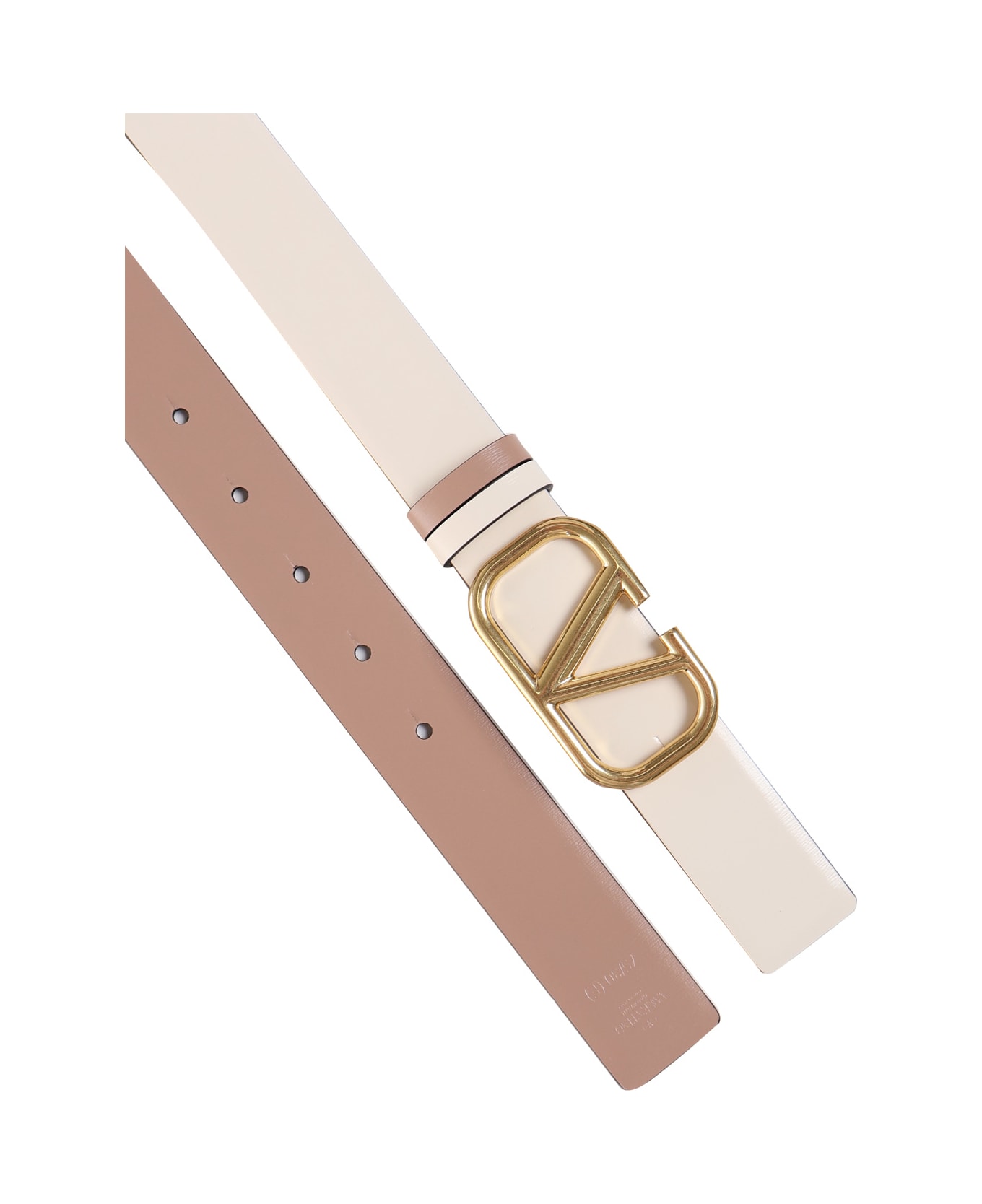 Valentino Garavani Vlogo Signature Belt In Polished Calfskin - White