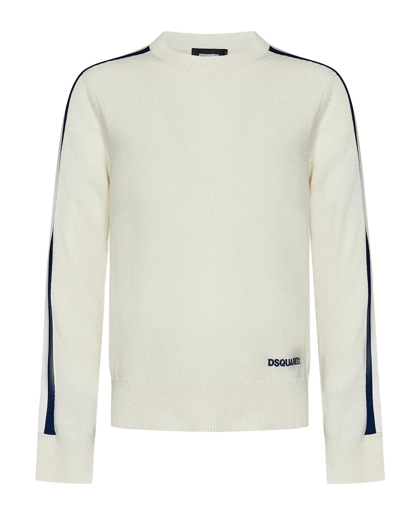 Dsquared2 Logo Embroidered Knitted Jumper - Cream