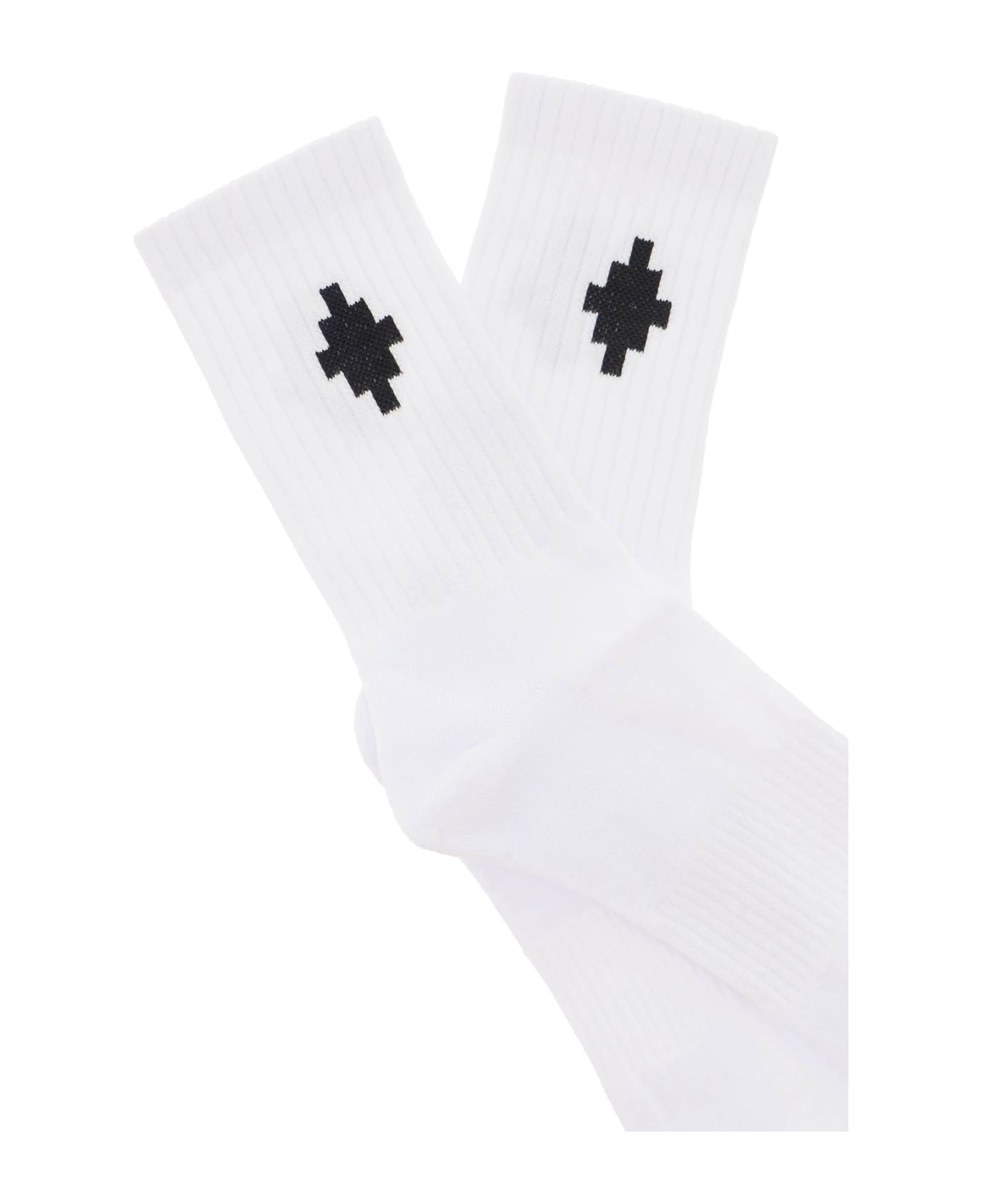 Marcelo Burlon Cross Logo Sports Socks - Bianco nero