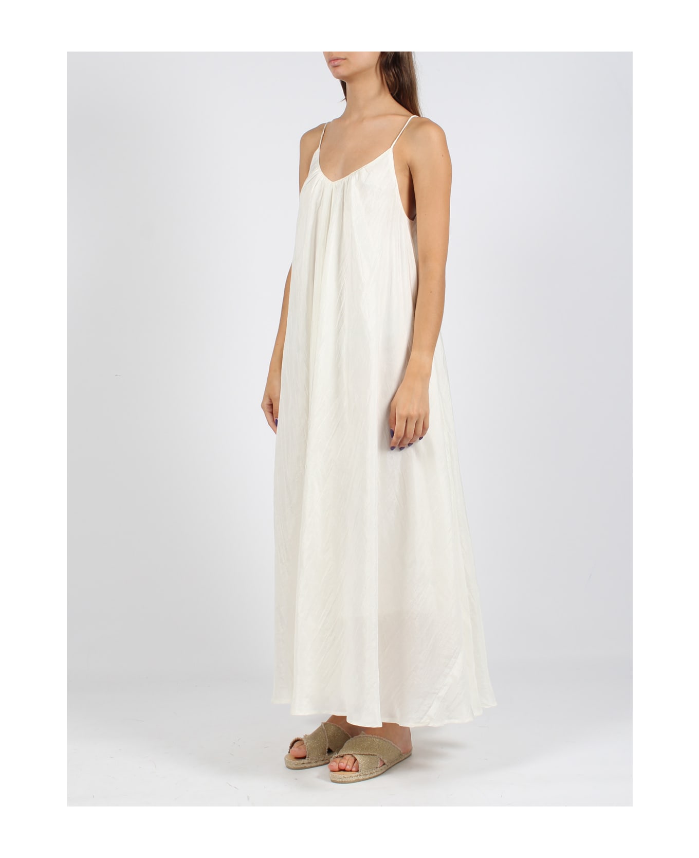 The Rose Ibiza Silk Long Dress - White