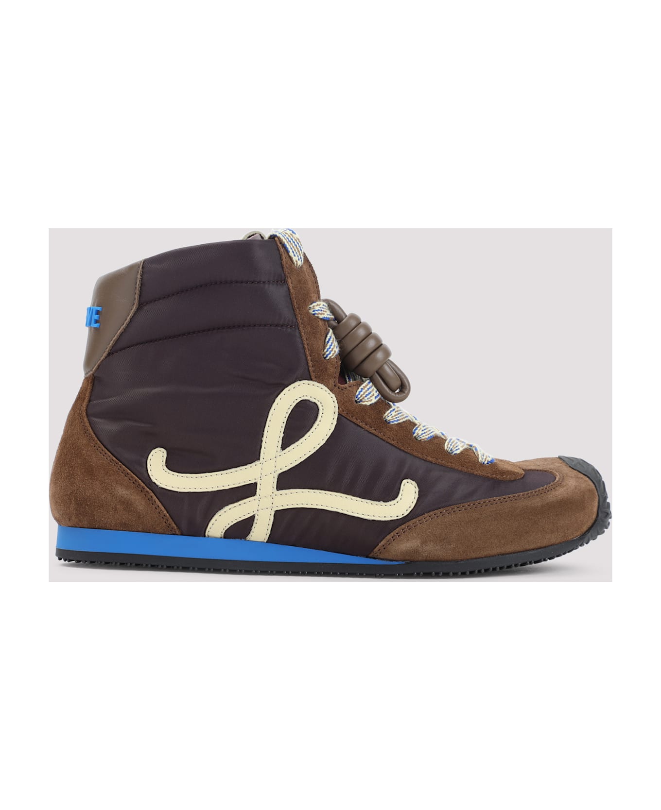 Loewe Ballet Runner 2.0 High Top Sneakers - Brown Yellow/blue