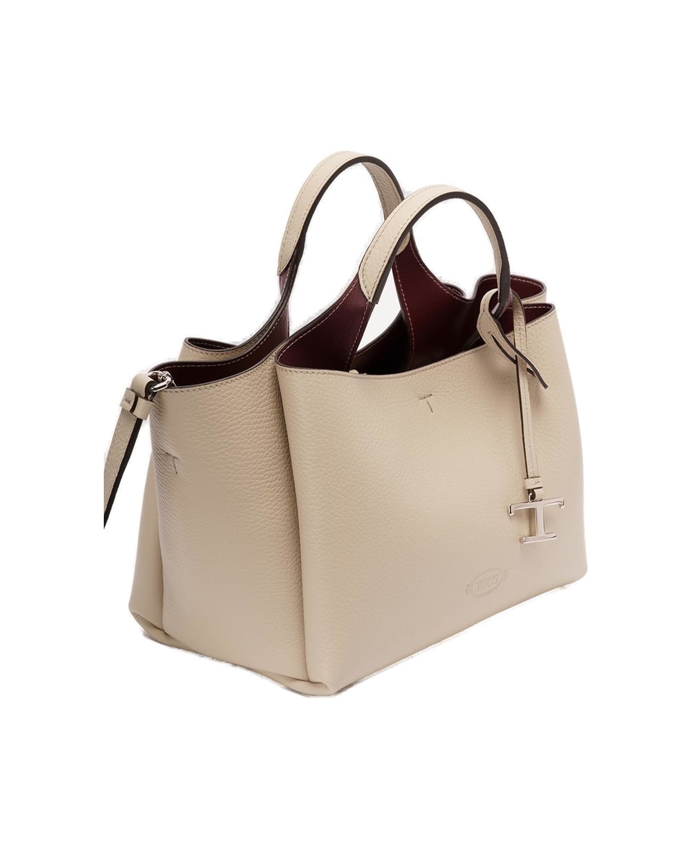 Tod's Logo Plaque Top Handle Bag - White トートバッグ
