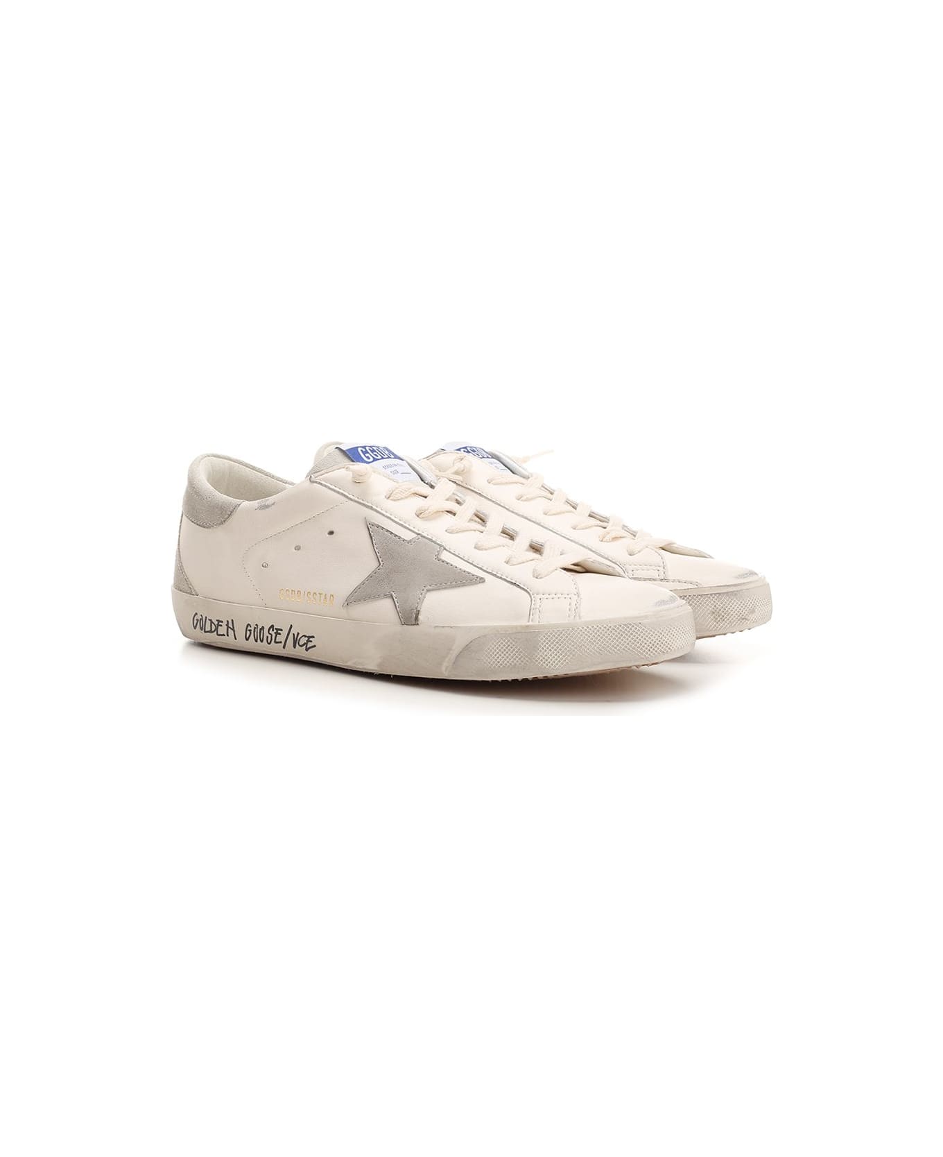 Golden Goose 
super Star
 Sneakers - WHITE/ICE/GREY