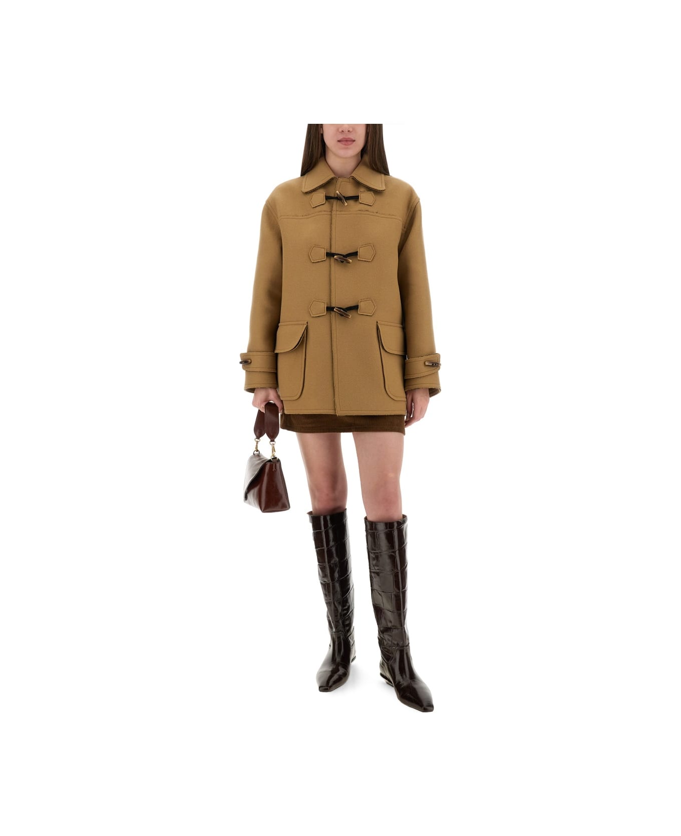 M05CH1N0 Jeans Corduroy Skirt - BROWN