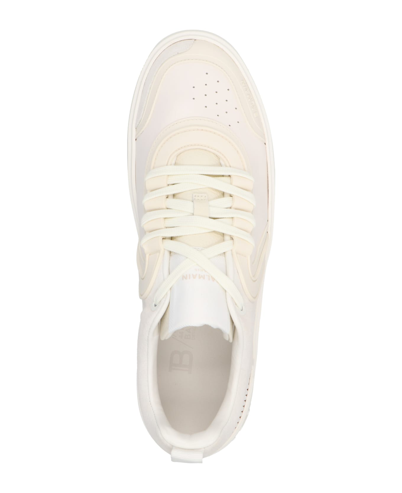 Balmain Logo Leather Sneakers - White