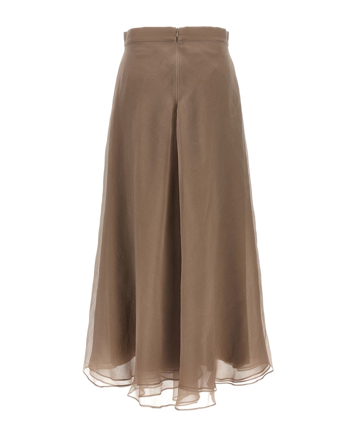 Brunello Cucinelli 
paneled Circle
 Skirt - Gray スカート
