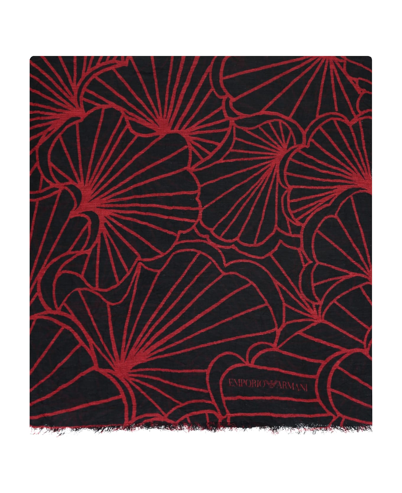 Emporio Armani Printed Scarf - black