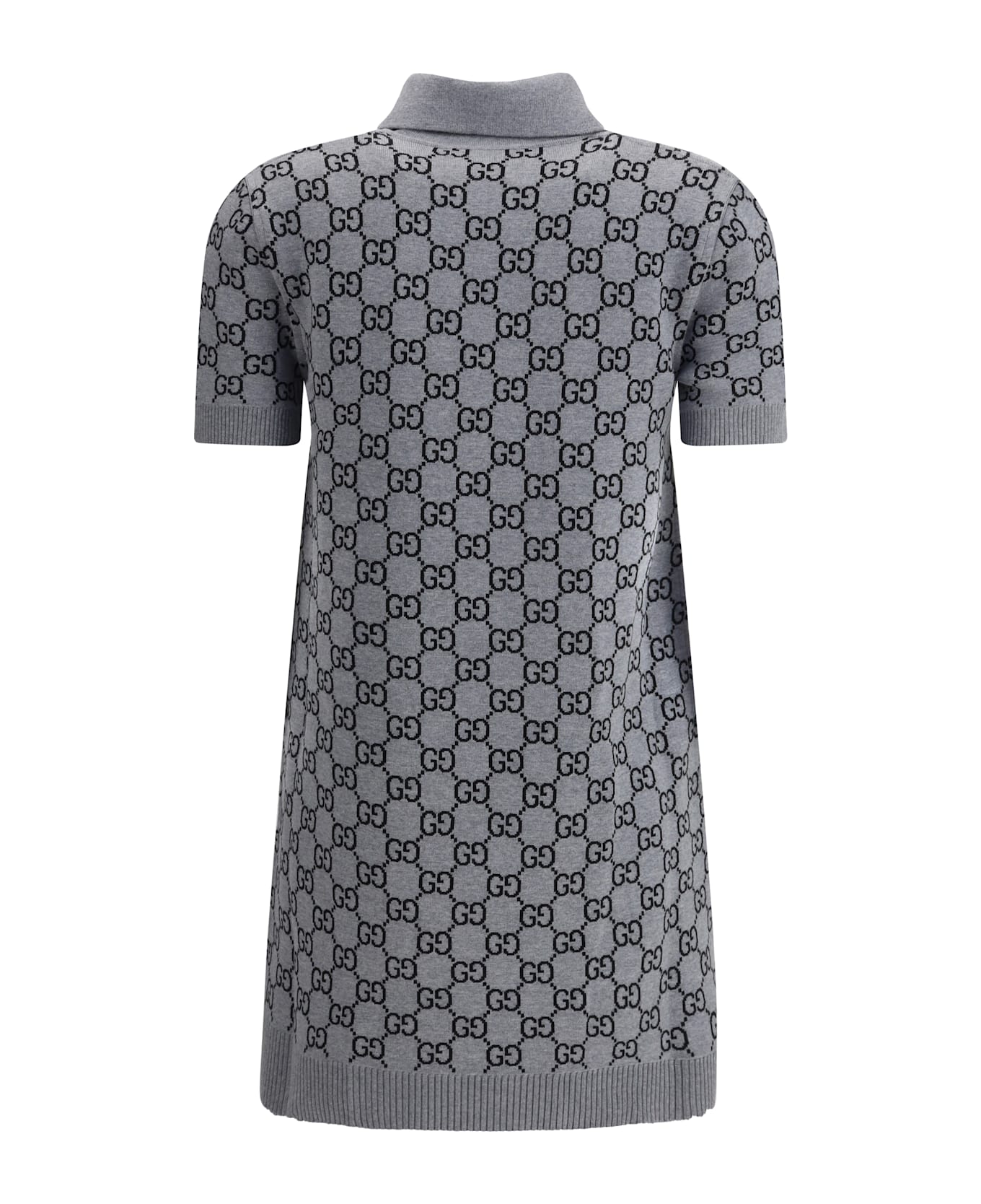 Gucci Gg Supreme Polo Dress - Grey