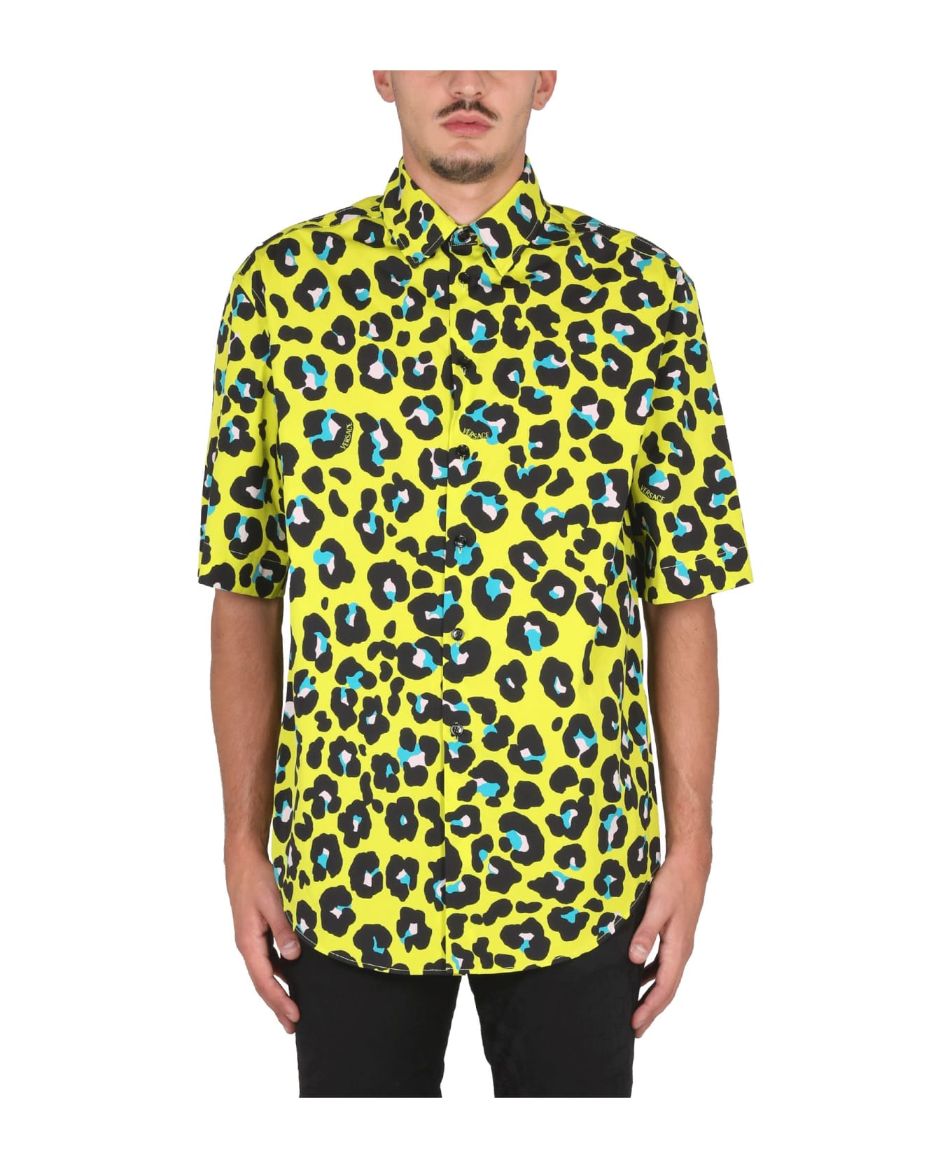 Versace Daisy Leopard Shirt - MULTICOLOR