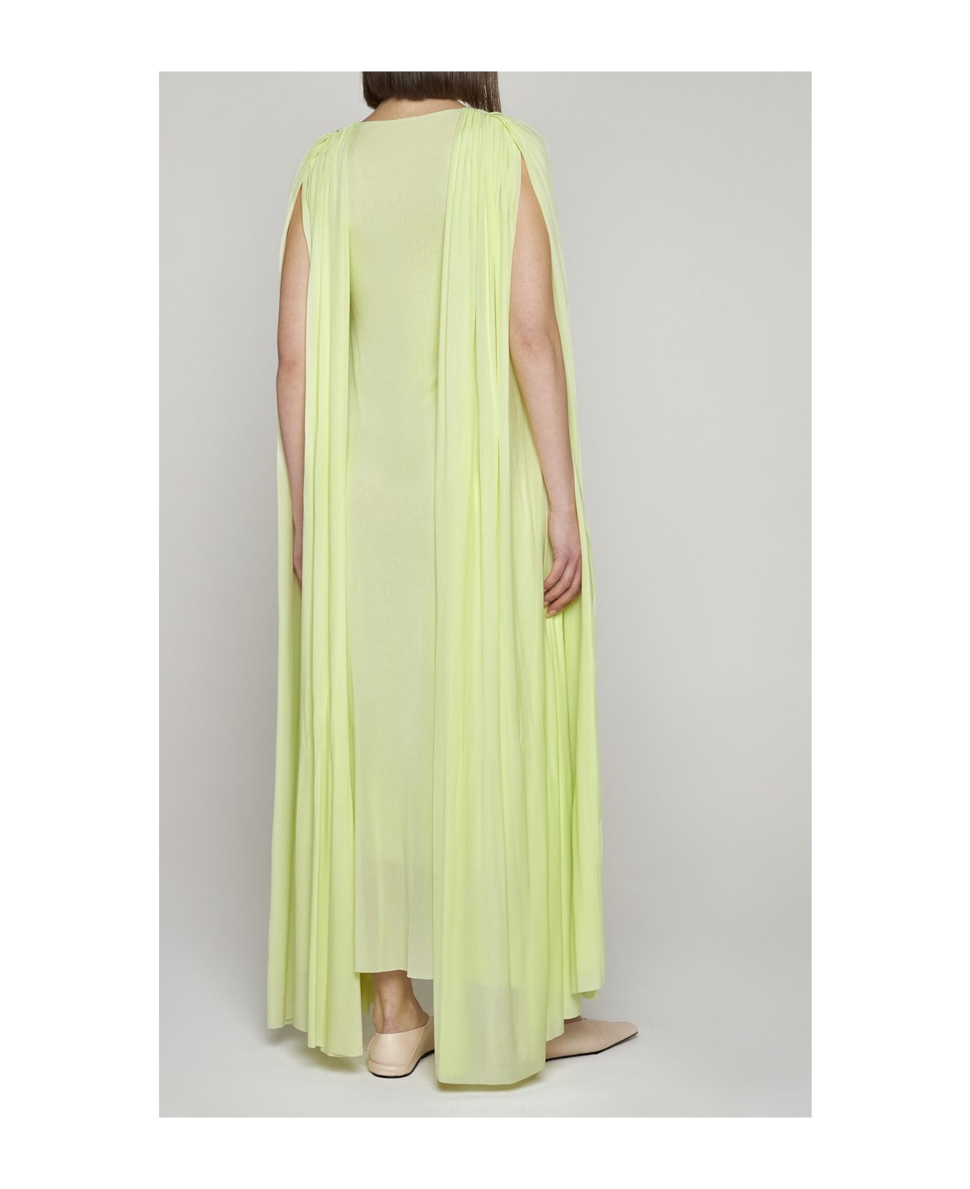 Jil Sander Viscose Cape Long Dress - Yellow