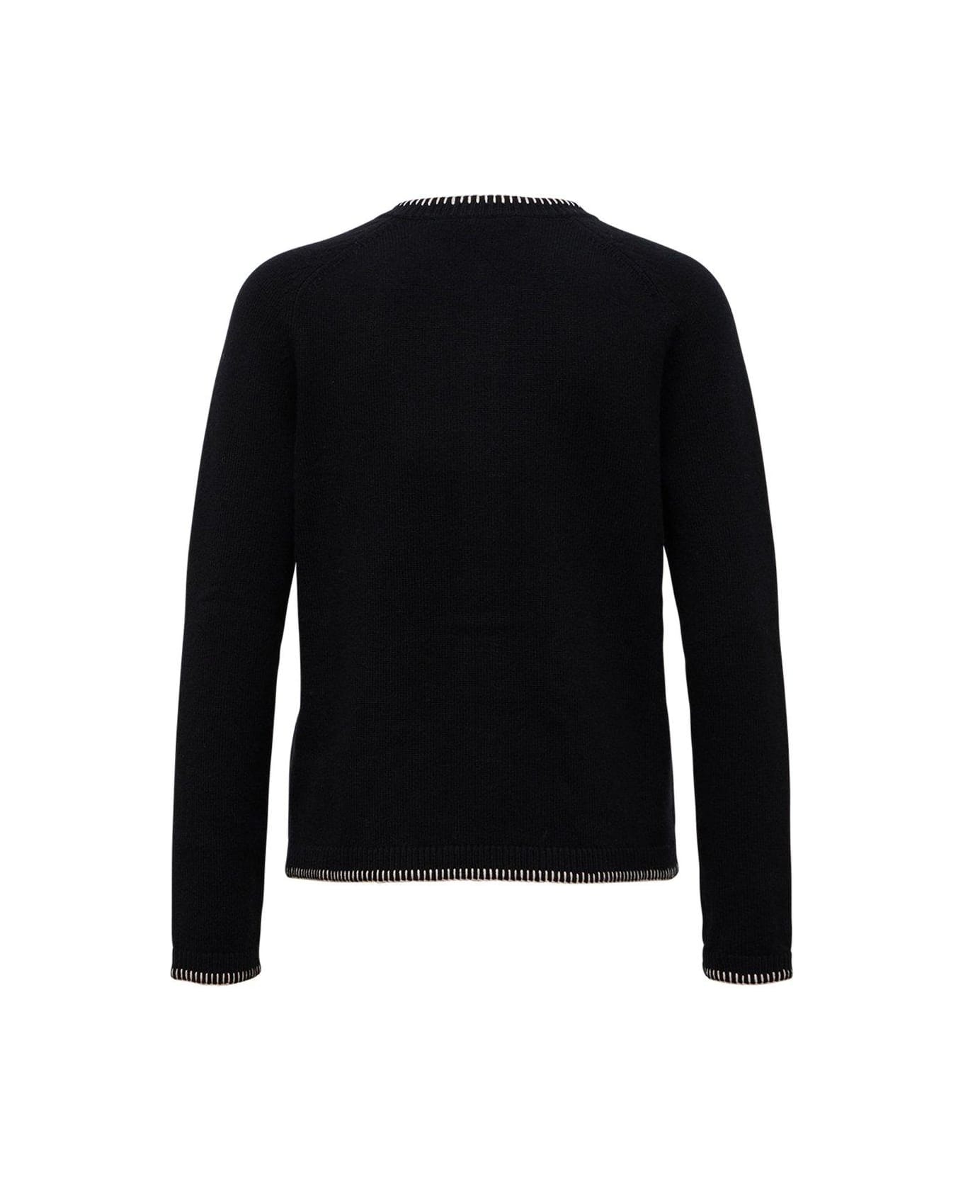 'S Max Mara Crewneck Long-sleeved Cardigan - Black