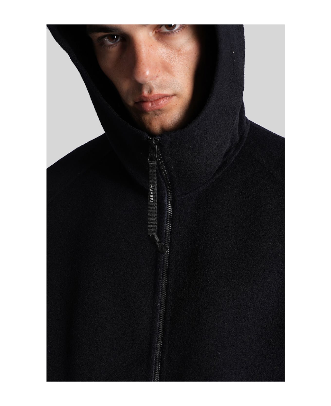 Aspesi Super Doppel In Blue Wool - NAVY