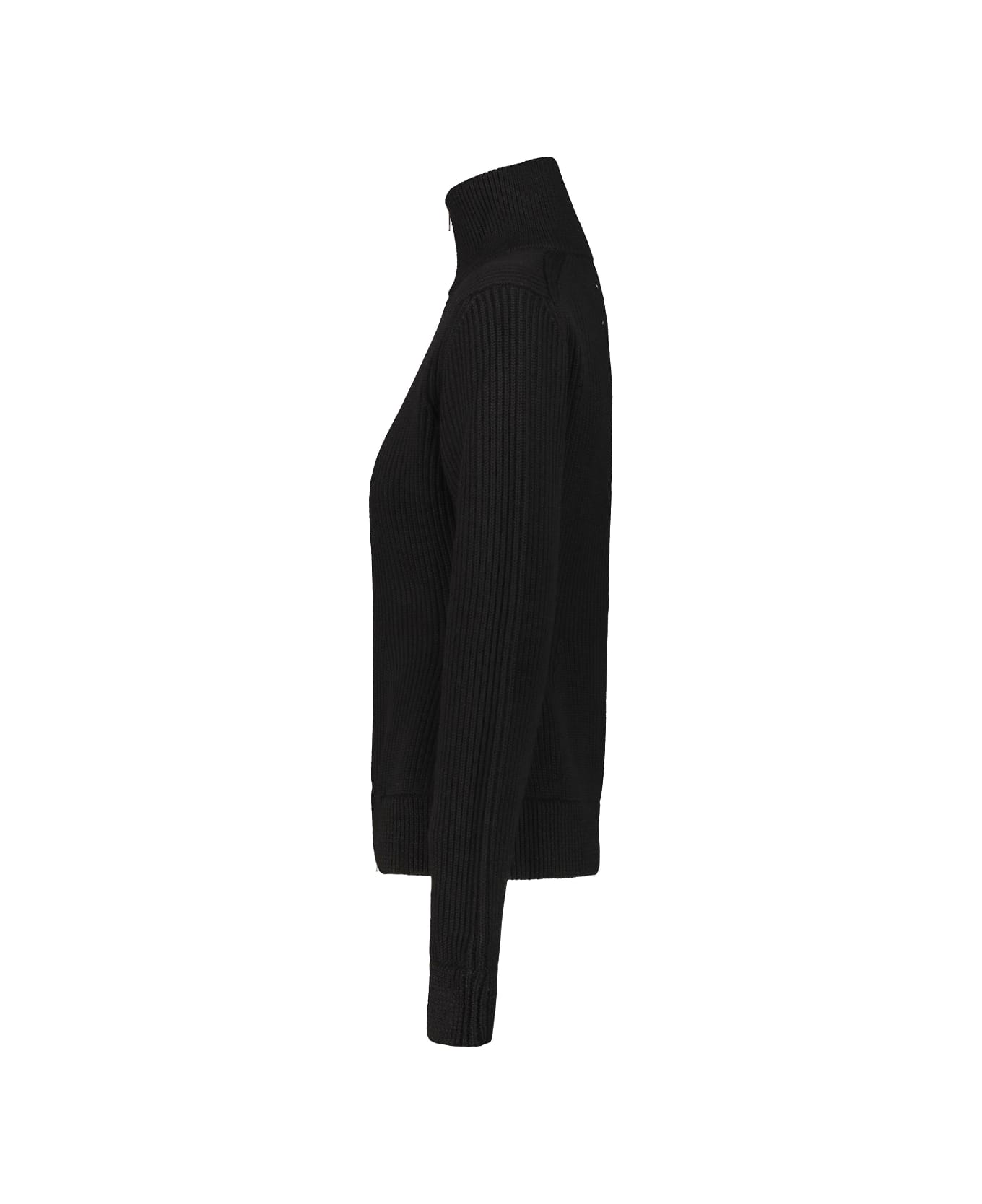 Maison Margiela Ribbed Wool Cardigan - Black