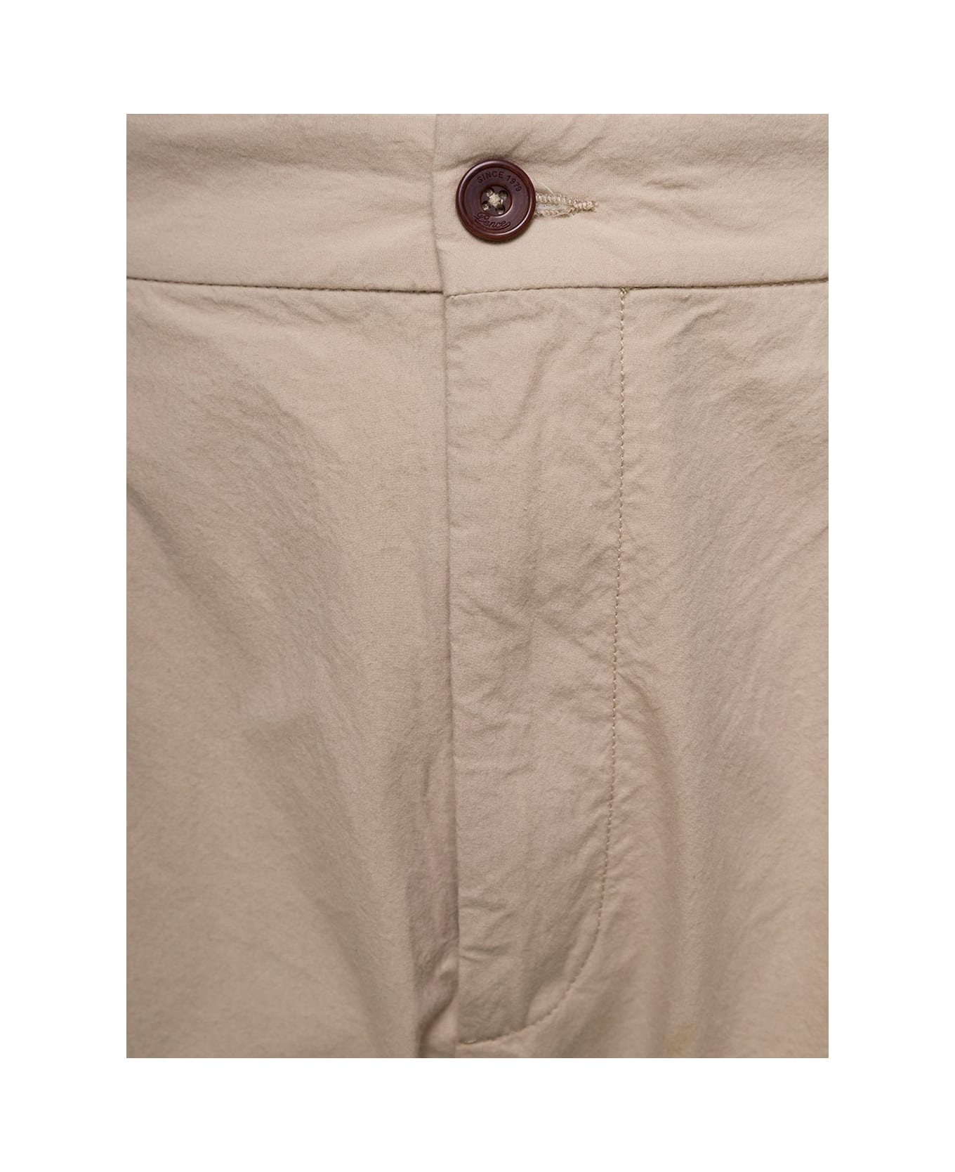 Pence Beige Pants With Button Fastening In Cotton Man - Beige ボトムス