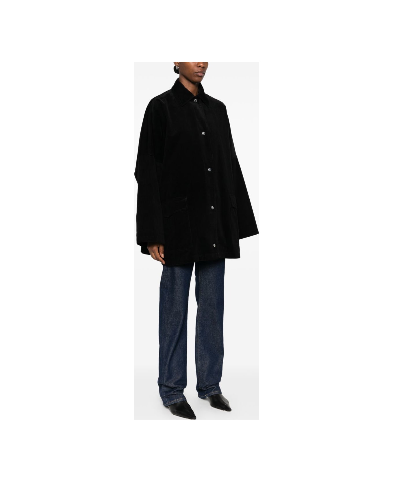 Totême Cotton Overshirt Jacket - Black
