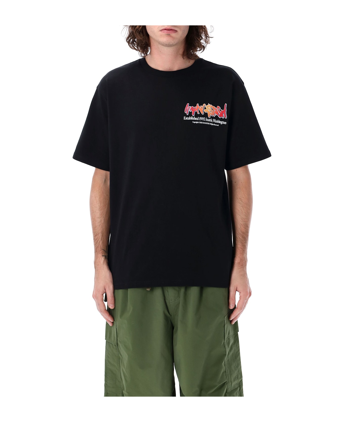 Manastash Citee Paint Logo T-shirt - BLACK