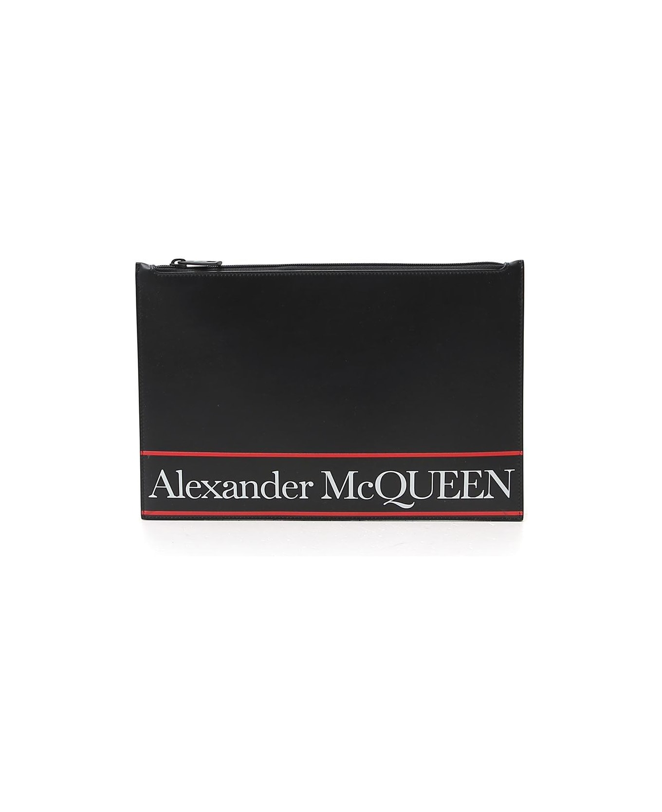 Alexander McQueen Logo Printed Clutch Bag - Black トートバッグ