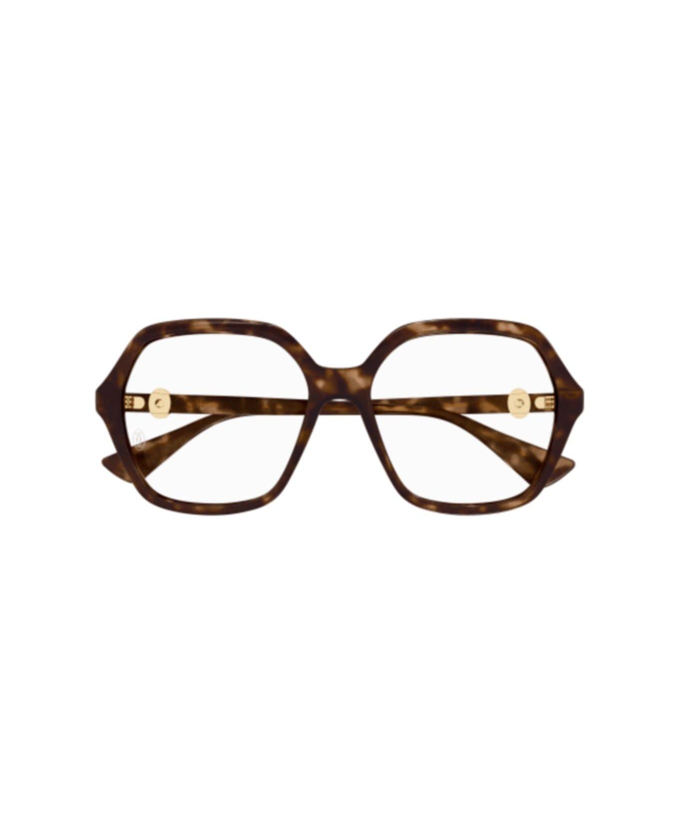 Cartier Eyewear Geometric Frame Glasses - 002 havana havana transpa