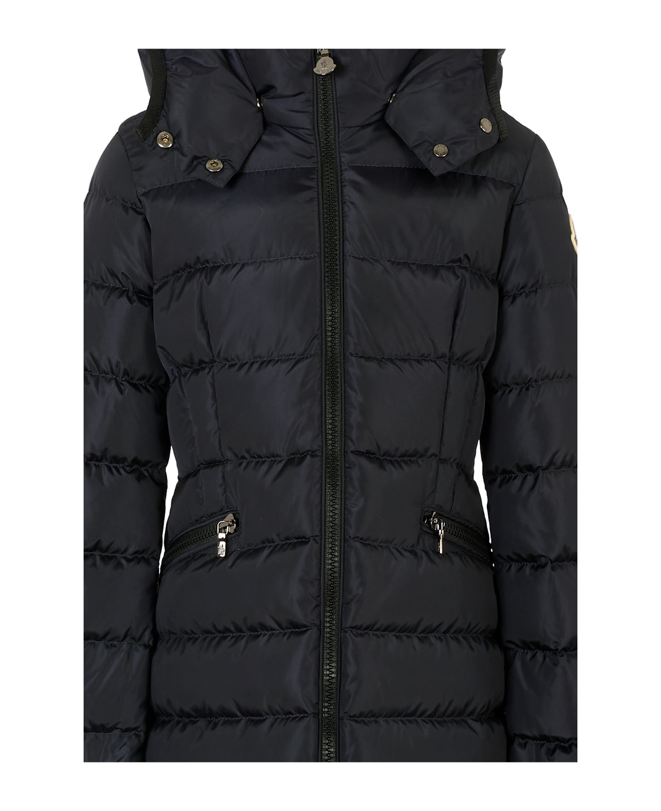 Moncler Blue Charpal Down Jacket For Girl With Logo - Blue