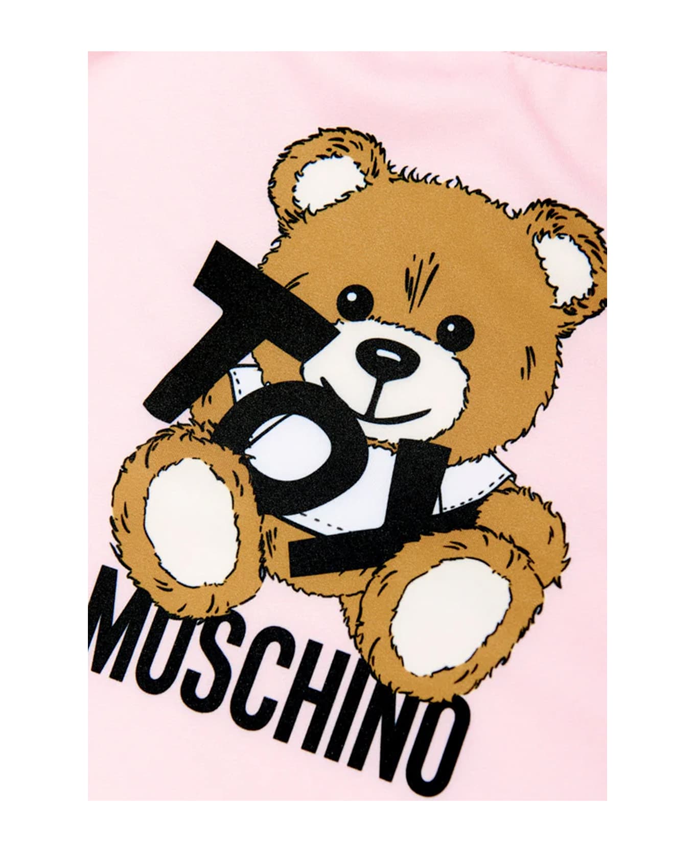 Moschino Pink Swimsuit For Baby Girl With Teddy Bear And Black Logo - Pink