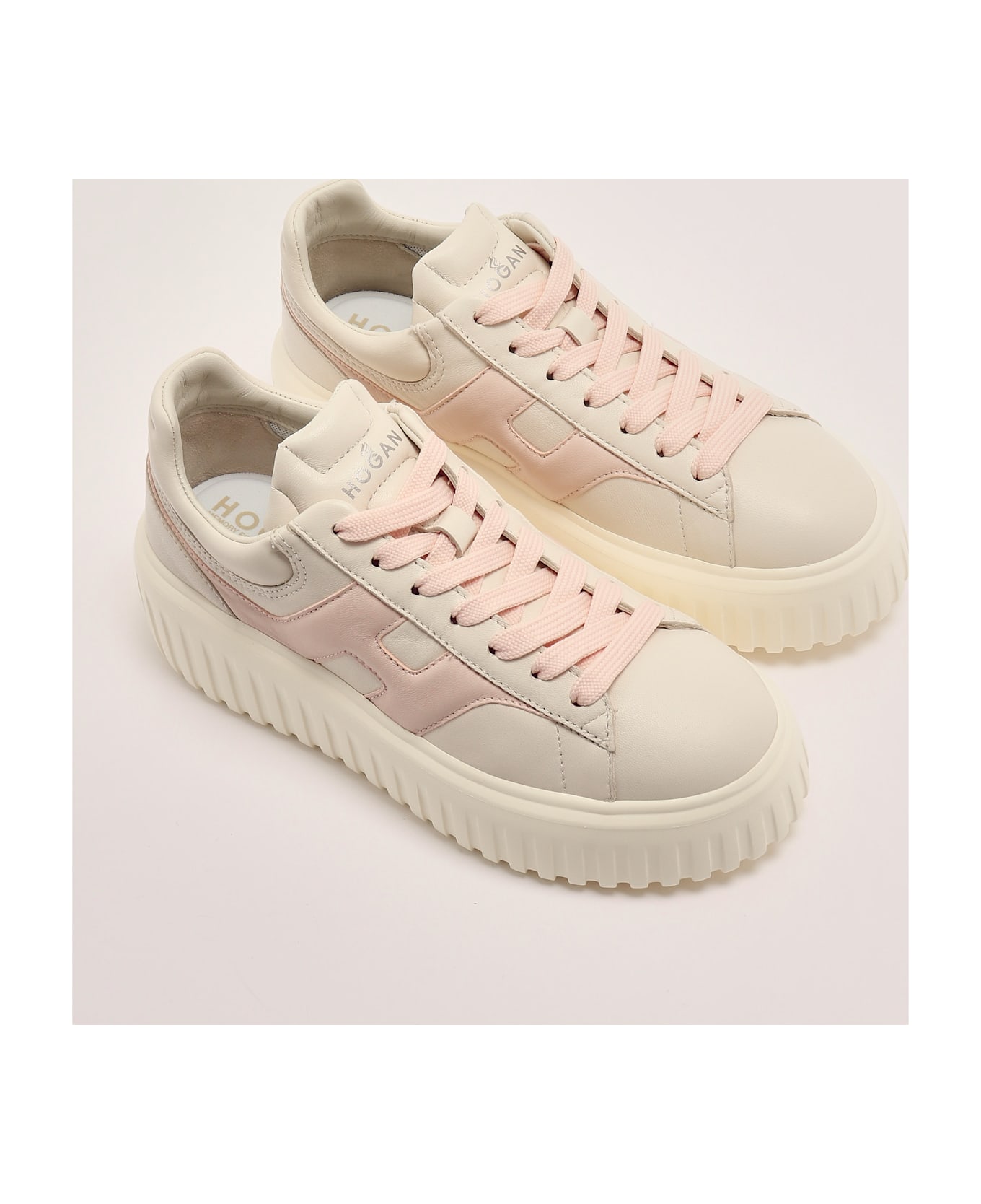 Hogan H Stripes H Spezzata Sneaker - MASTICE-ROSA
