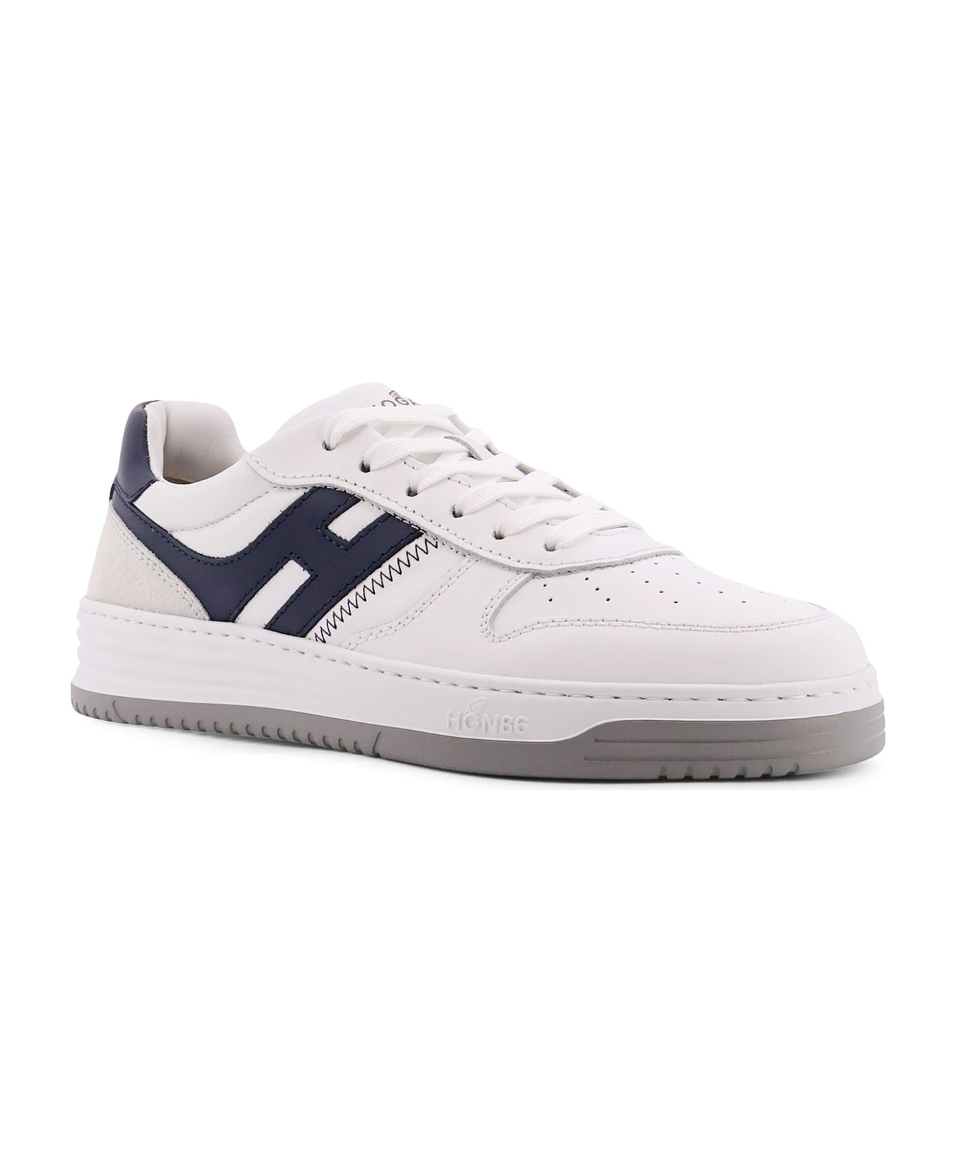Hogan H630 Leather Sneakers With Contrasting Monogram - White