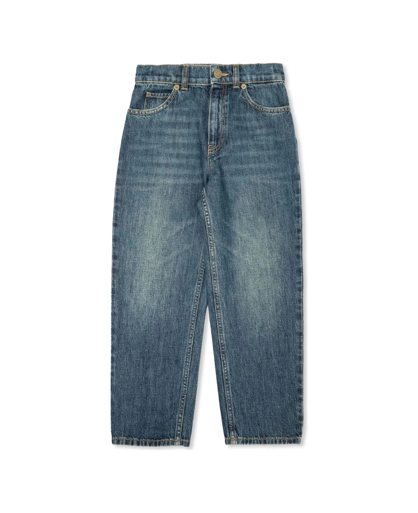 Gucci Dark Blue Denim Straight Leg Jeans - Blue