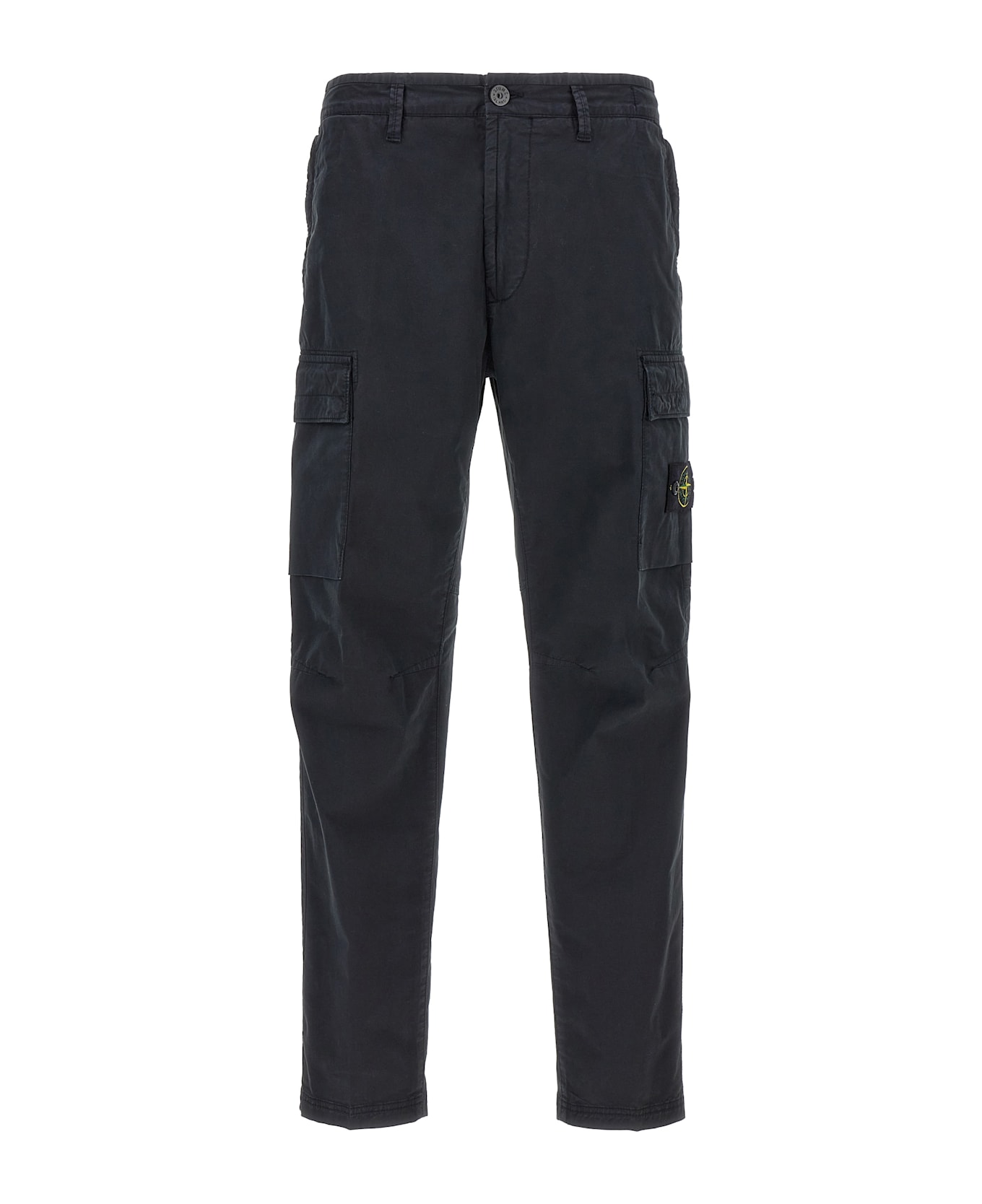 Stone Island Logo Patch Cargo Pants - Blue