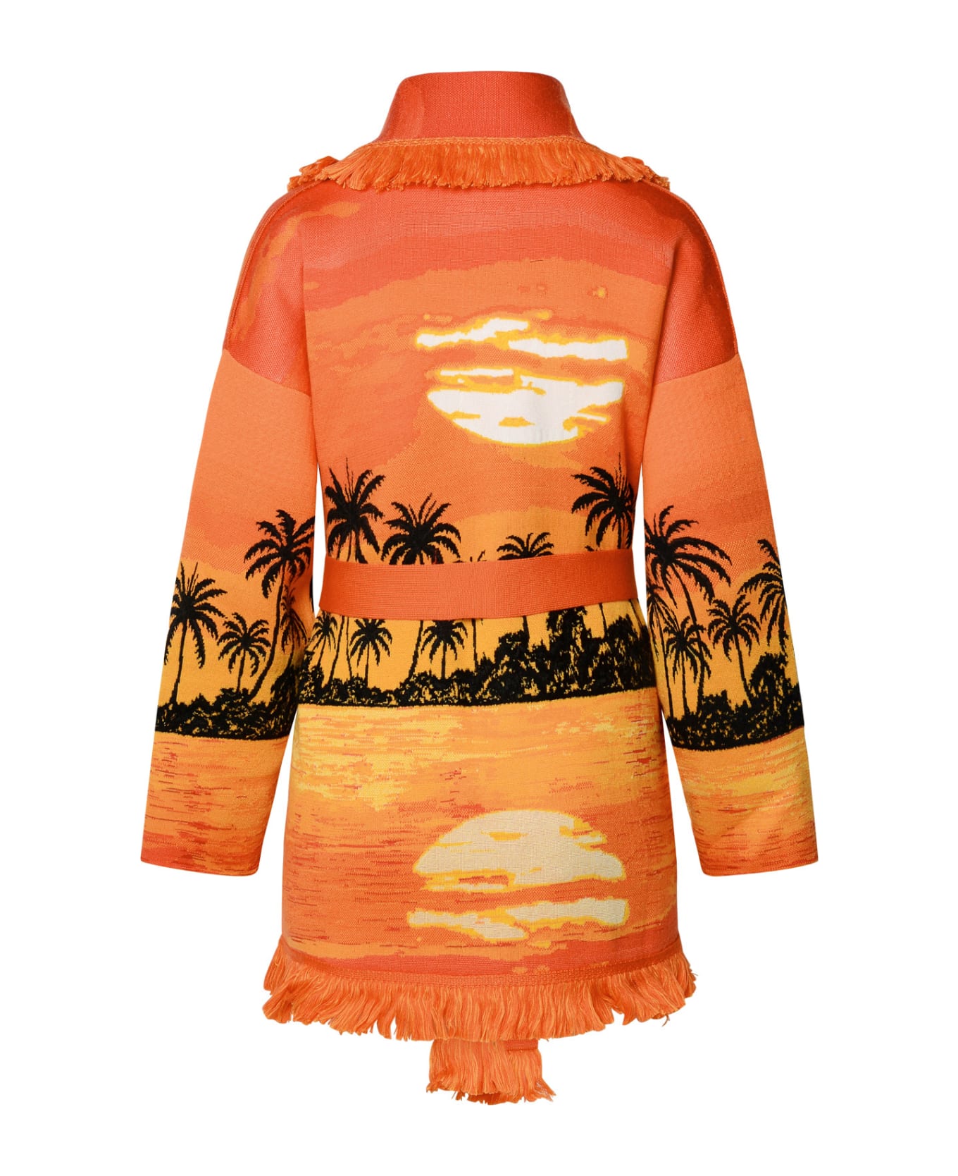 Alanui 'kerala Sunset' Orange Wool Blend Cardigan - Orange