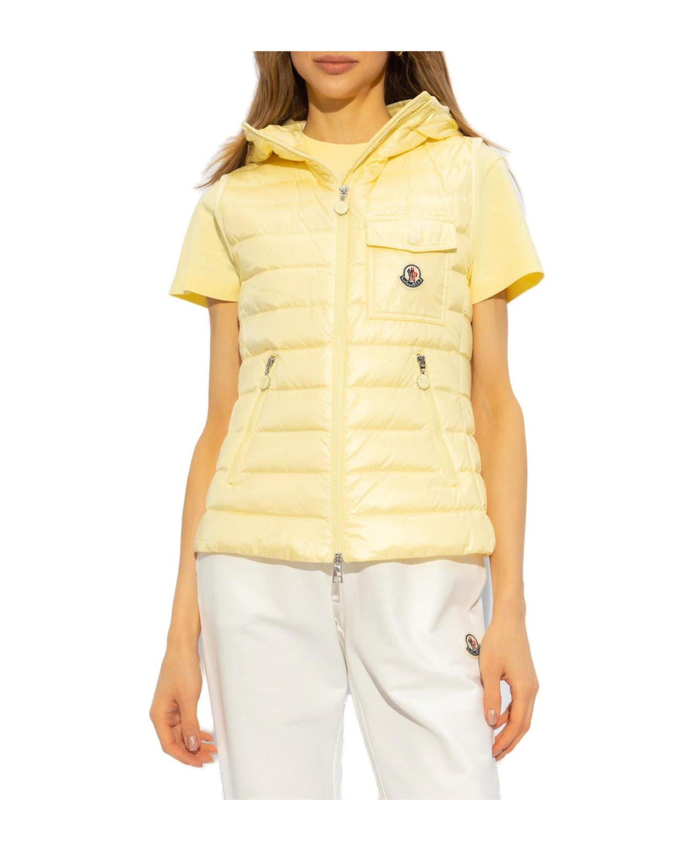 Moncler Glygos Zip-up Padded Vest - Light yellow
