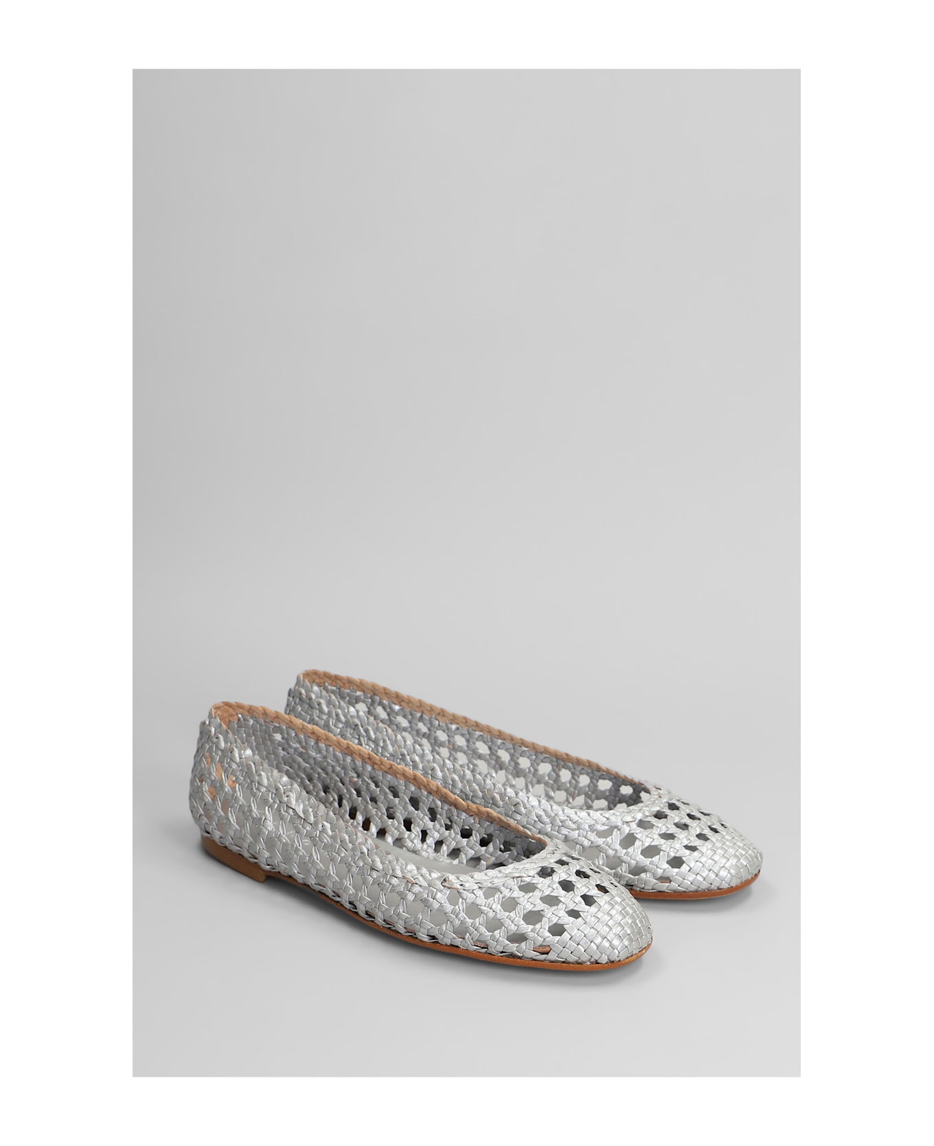 Fabio Rusconi Ballet Flats In Silver Leather - silver