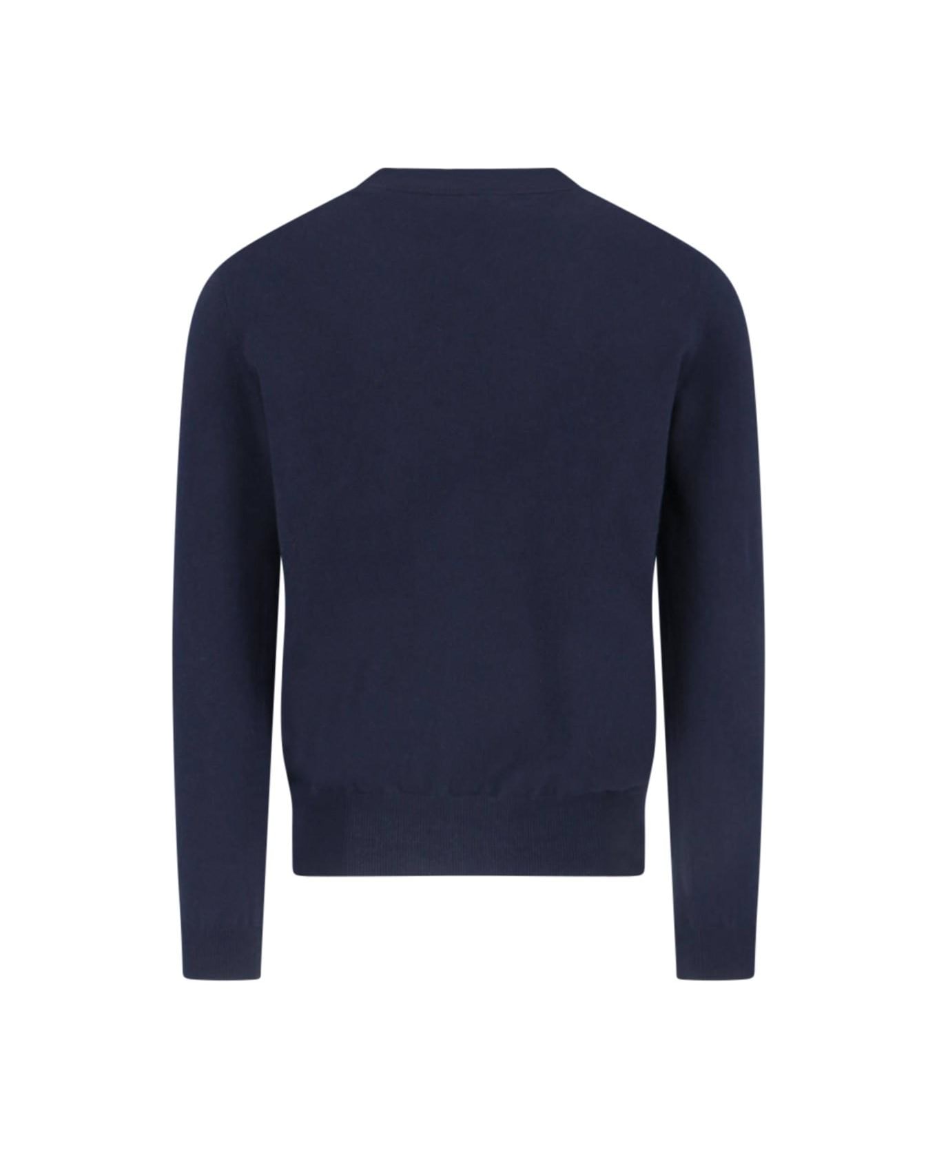 Loro Piana Cashmere Crew Neck Sweater - Blue navy