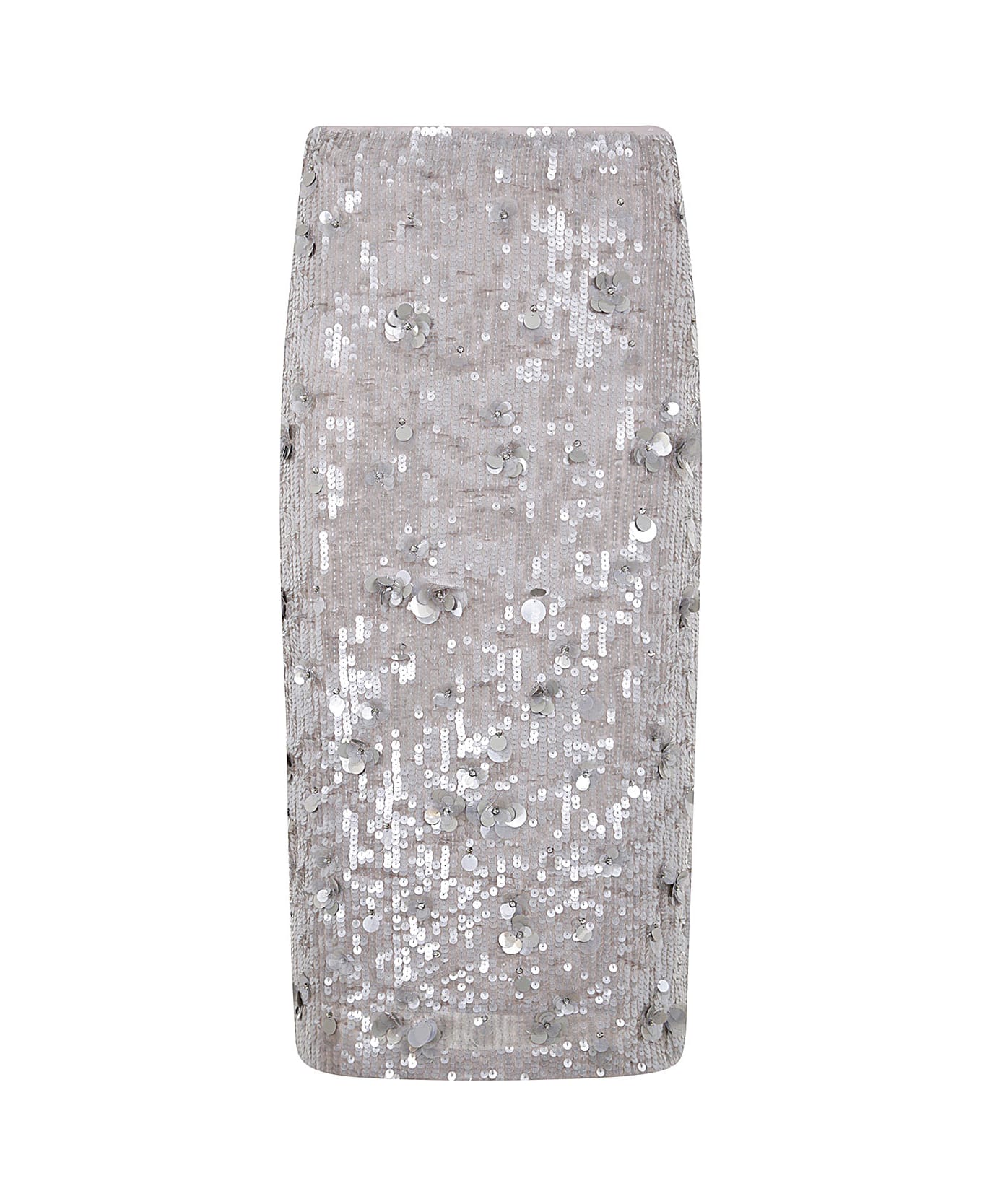 Parosh Midi Skirt With Pailettes - Grey Melange