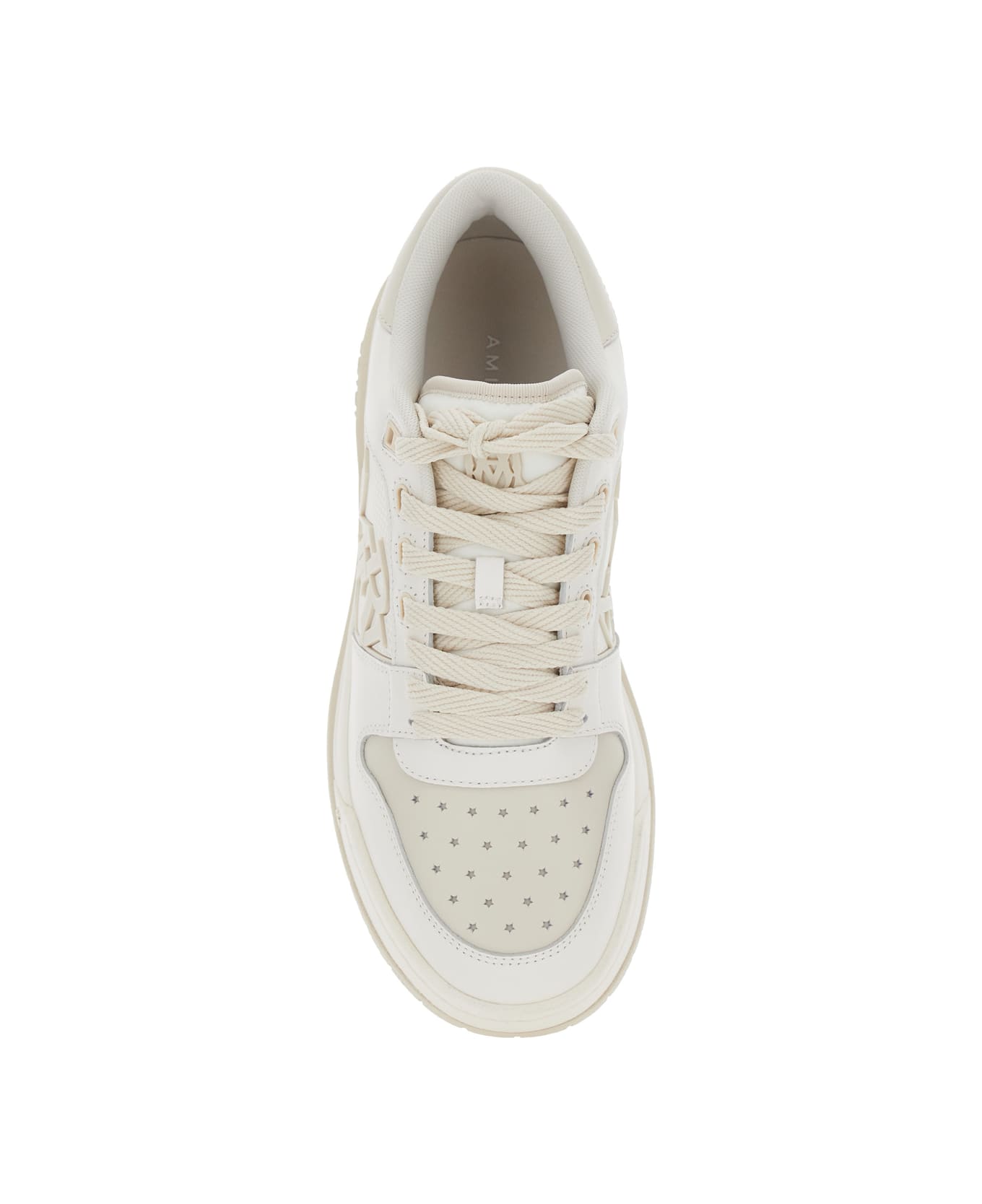 AMIRI White Low Top Sneakers With Logo Lettering In Leather Man - White