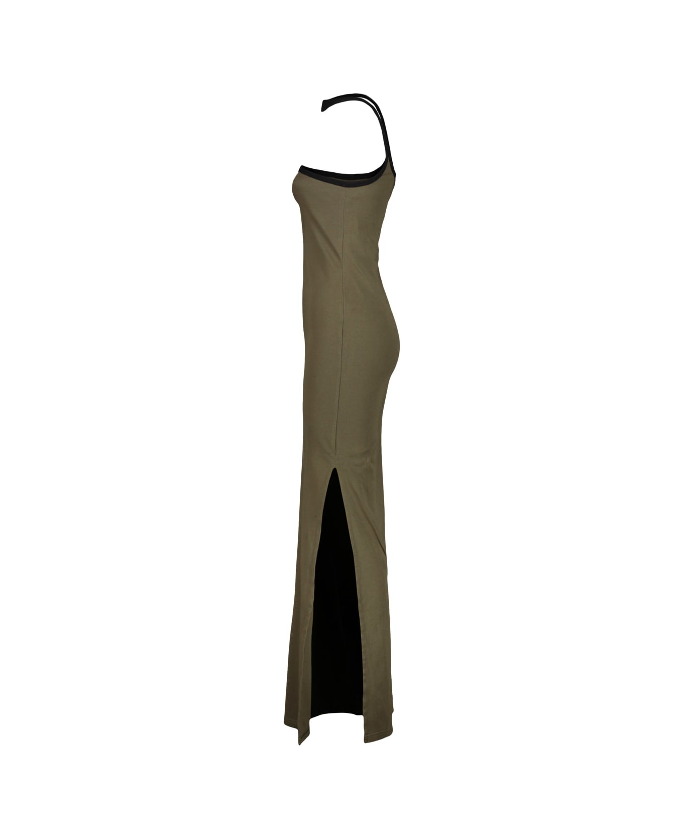 Courrèges Hyperbole Long Dress - Camouflage Green/black